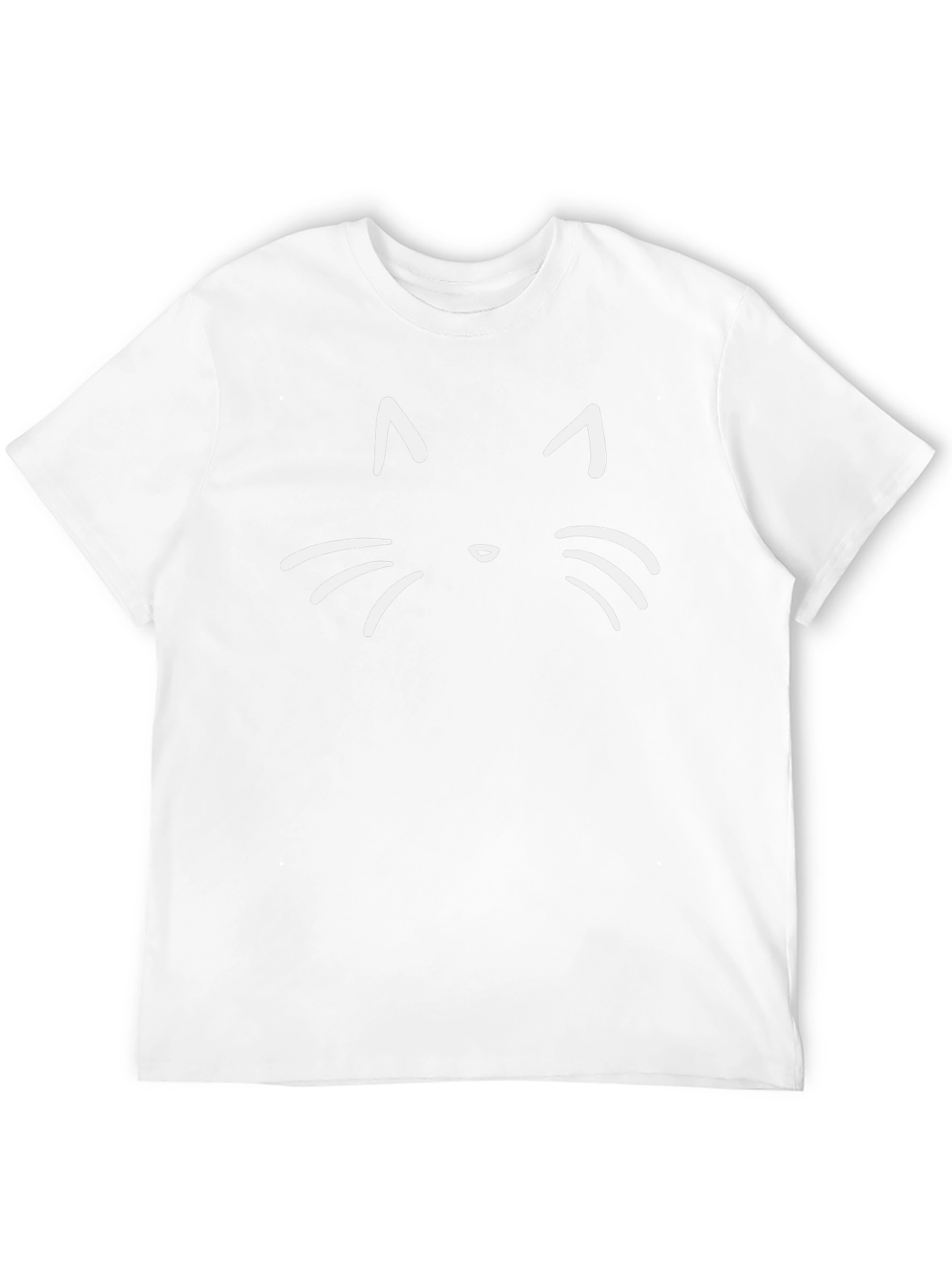 Cute Cat Face Graphic T-Shirt - Black