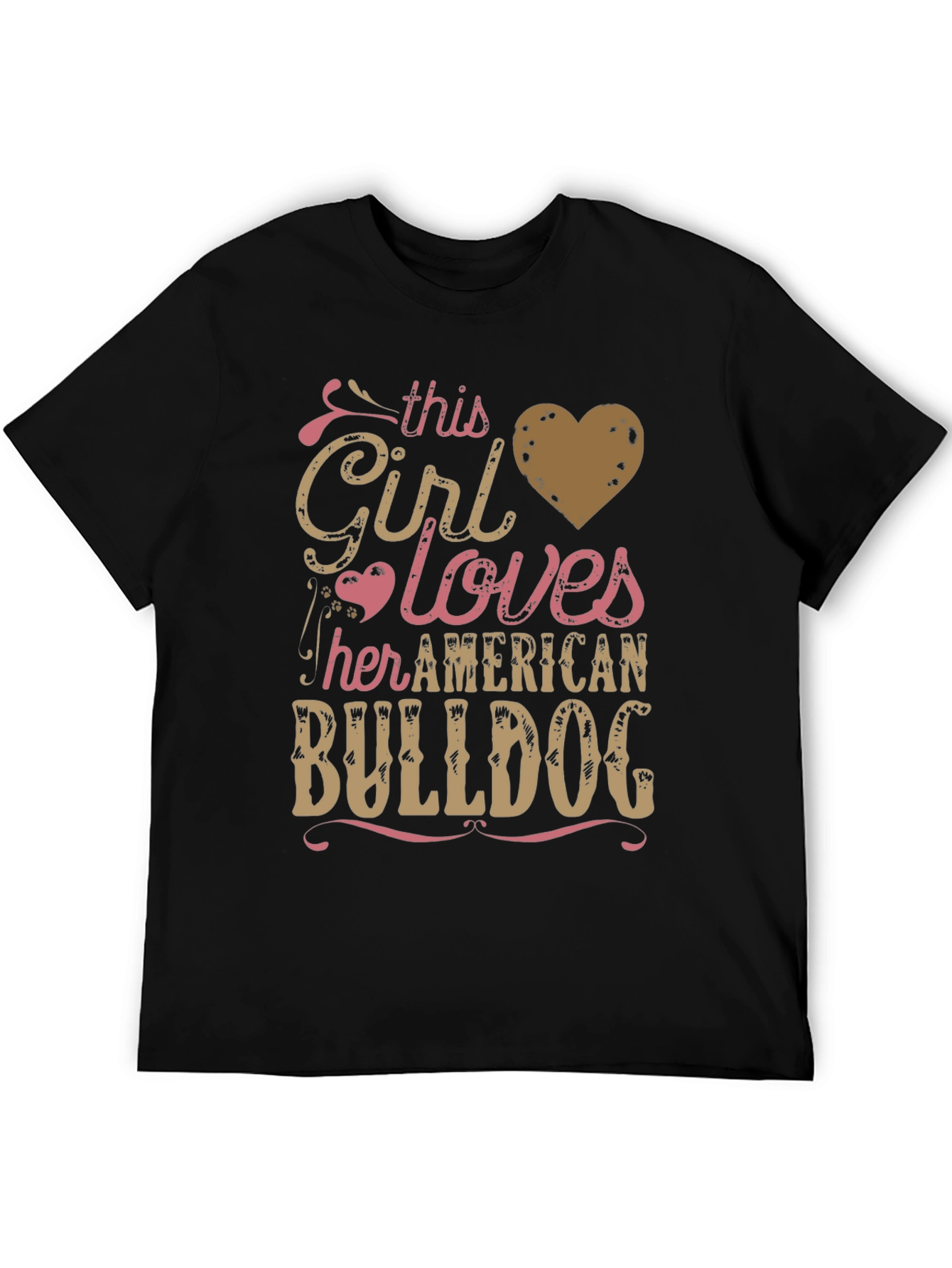 Girl Loves American Bulldog T-Shirt
