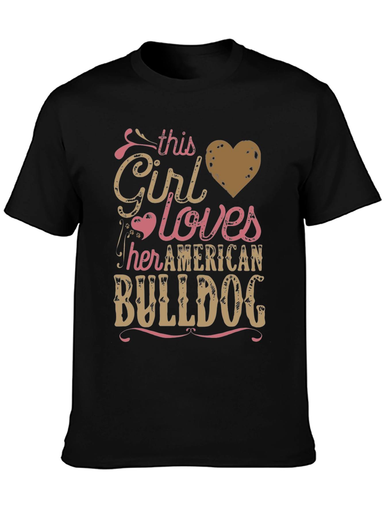 Girl Loves American Bulldog T-Shirt