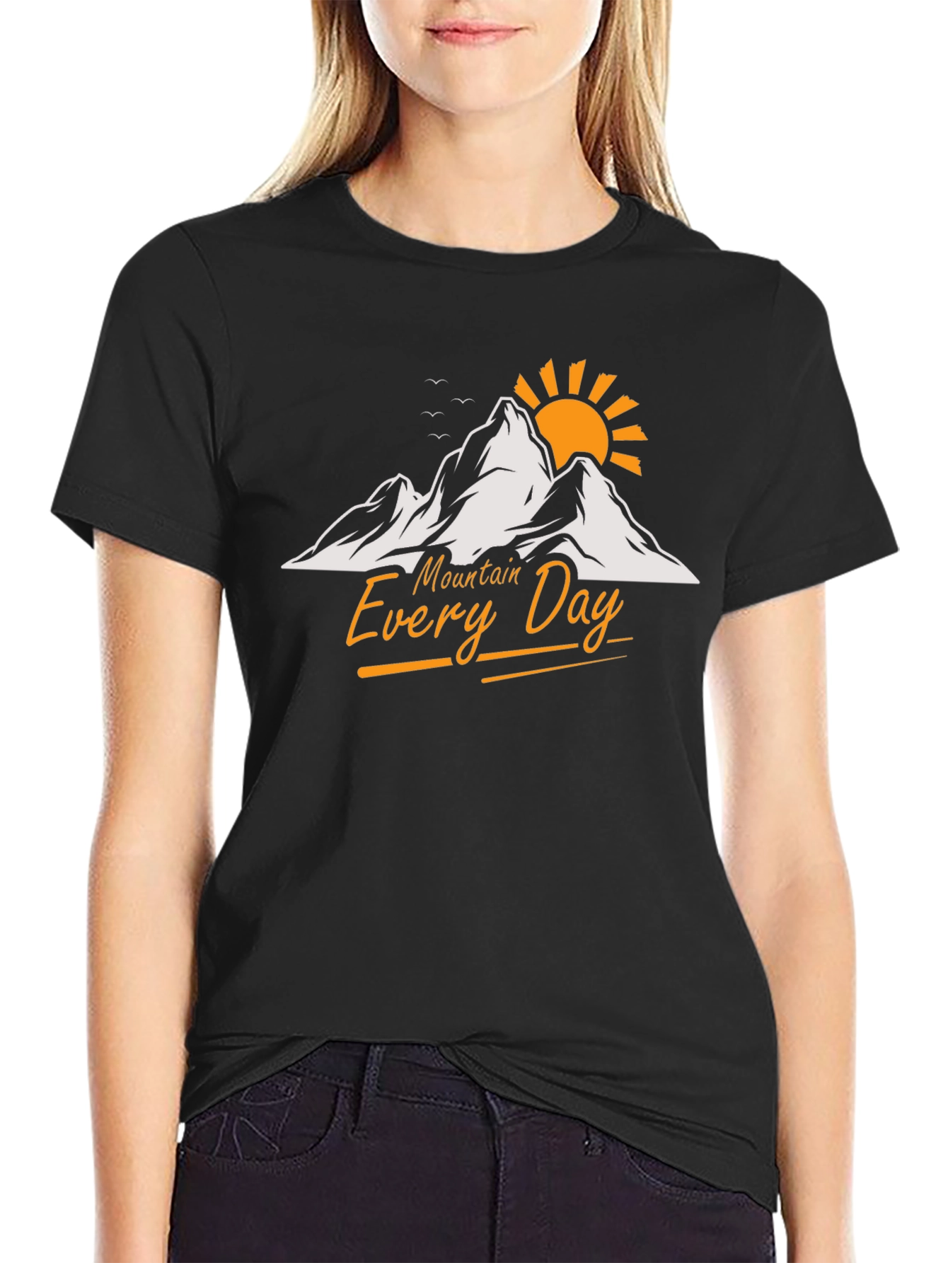 Mountain Every Day Graphic T-Shirt - Black