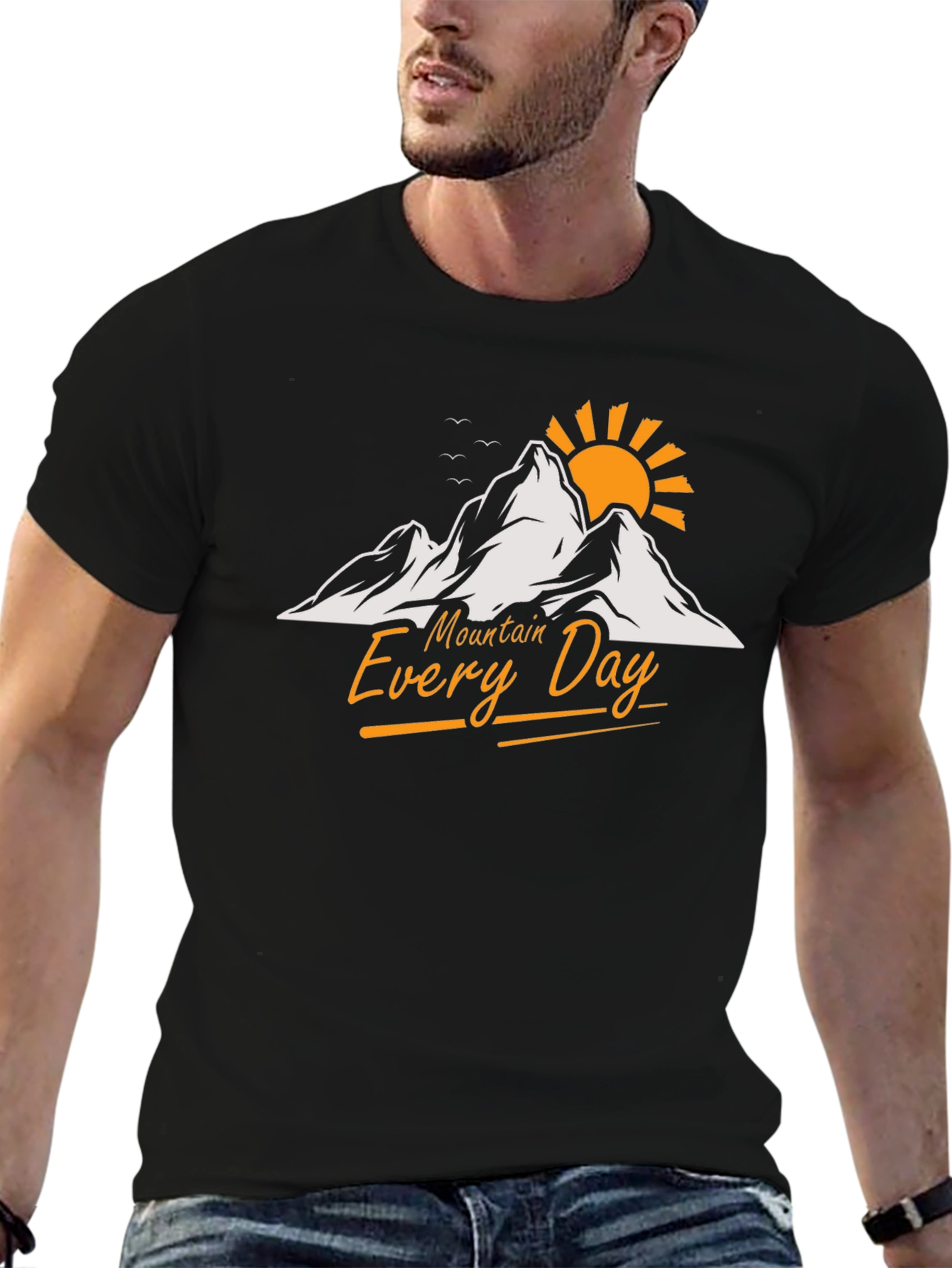 Mountain Every Day Graphic T-Shirt - Black