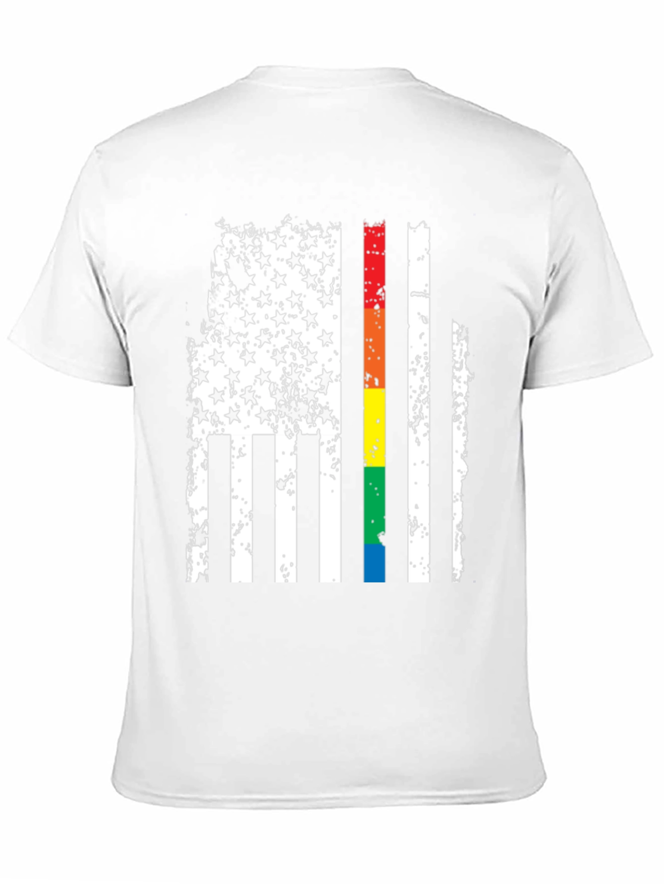 Distressed American Flag LGBTQ Pride T-Shirt