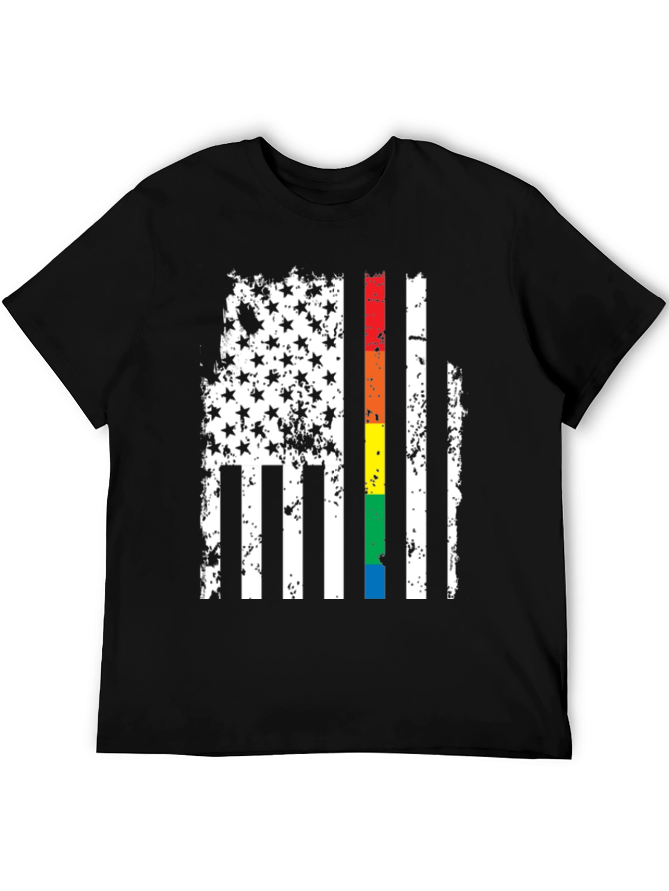 Distressed American Flag LGBTQ Pride T-Shirt