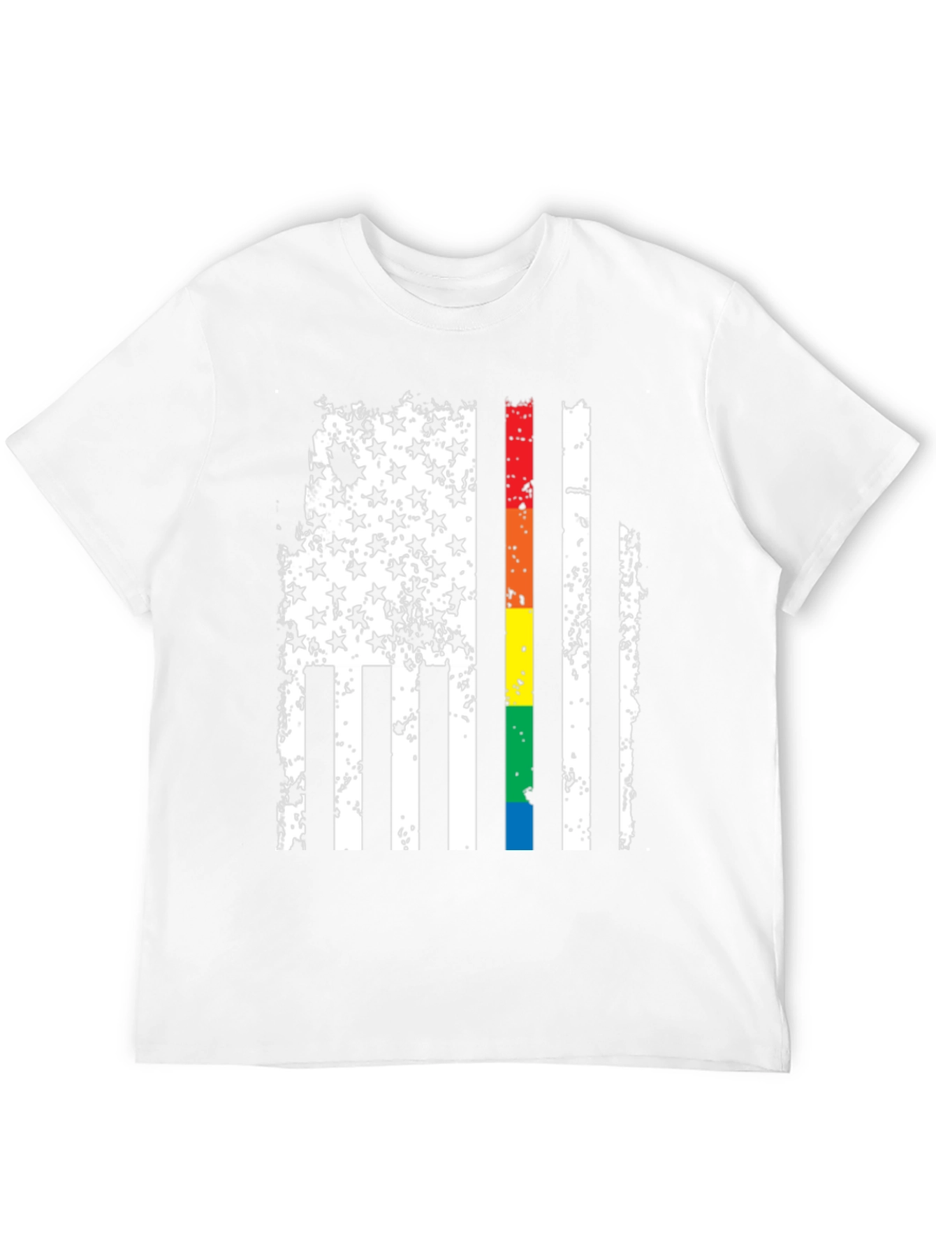Distressed American Flag LGBTQ Pride T-Shirt