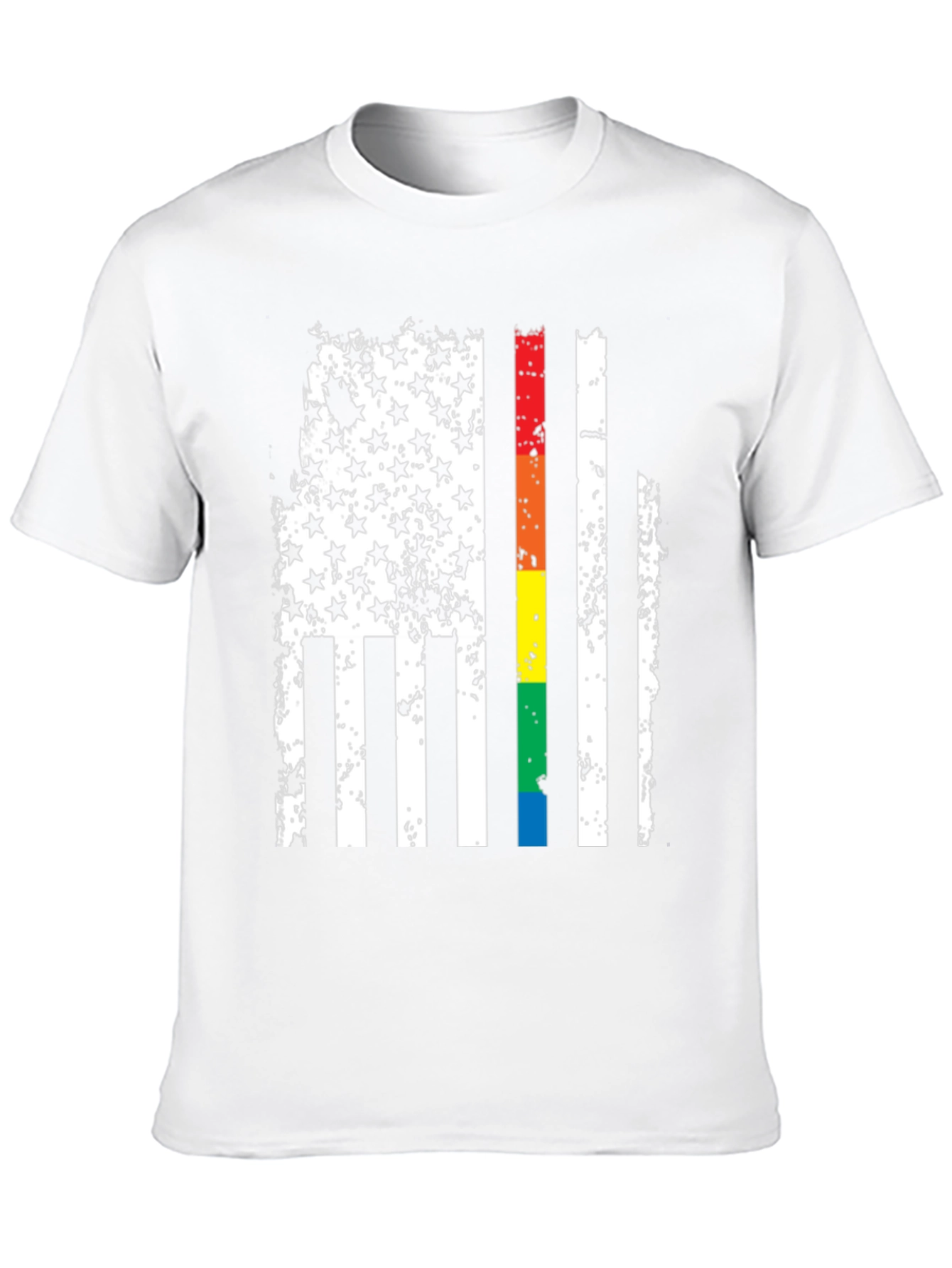 Distressed American Flag LGBTQ Pride T-Shirt