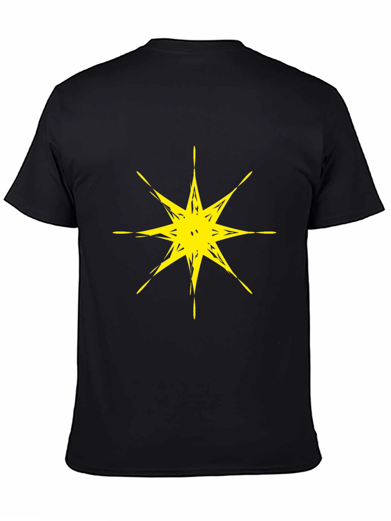 Abstract Star Graphic Black T-Shirt