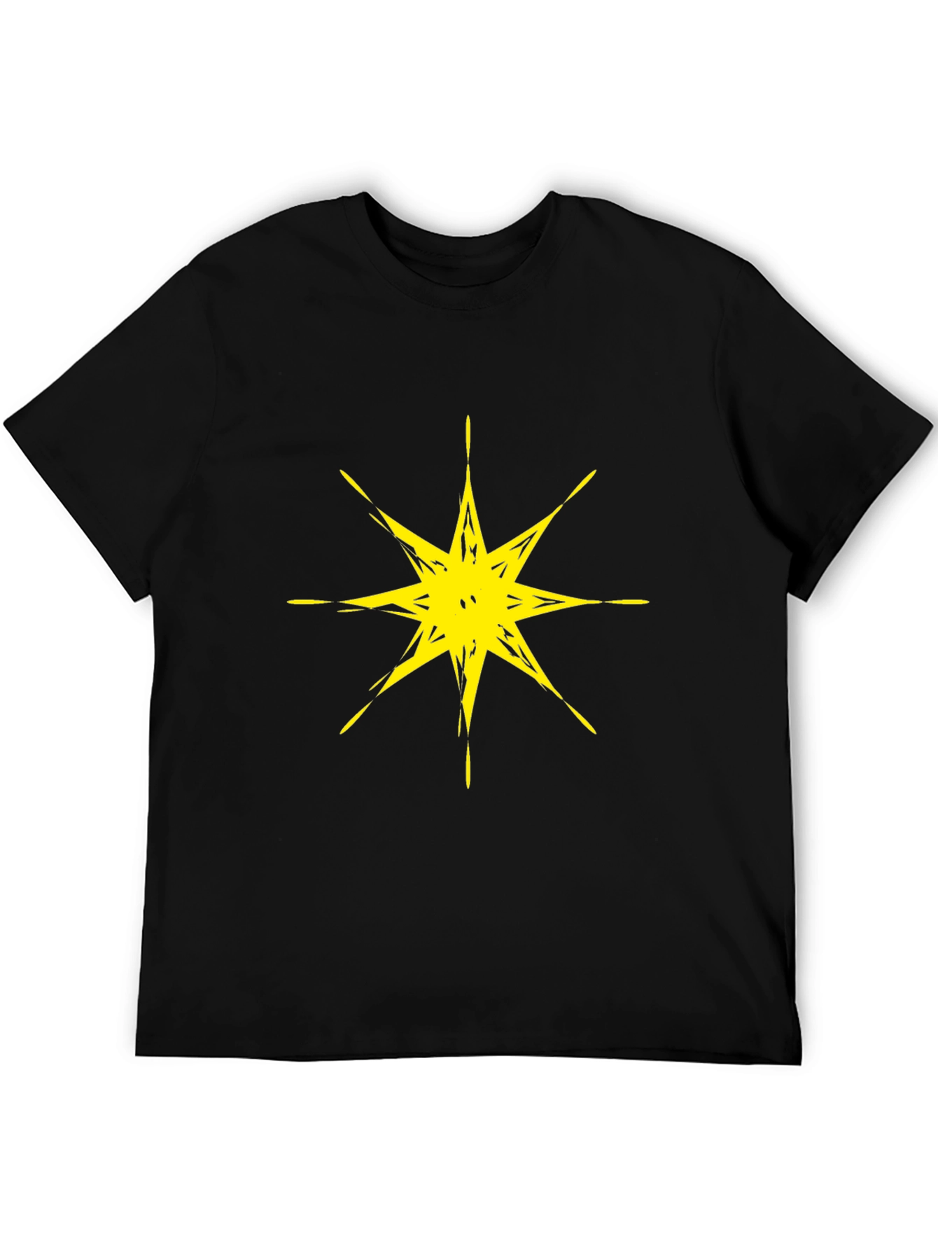 Abstract Star Graphic Black T-Shirt