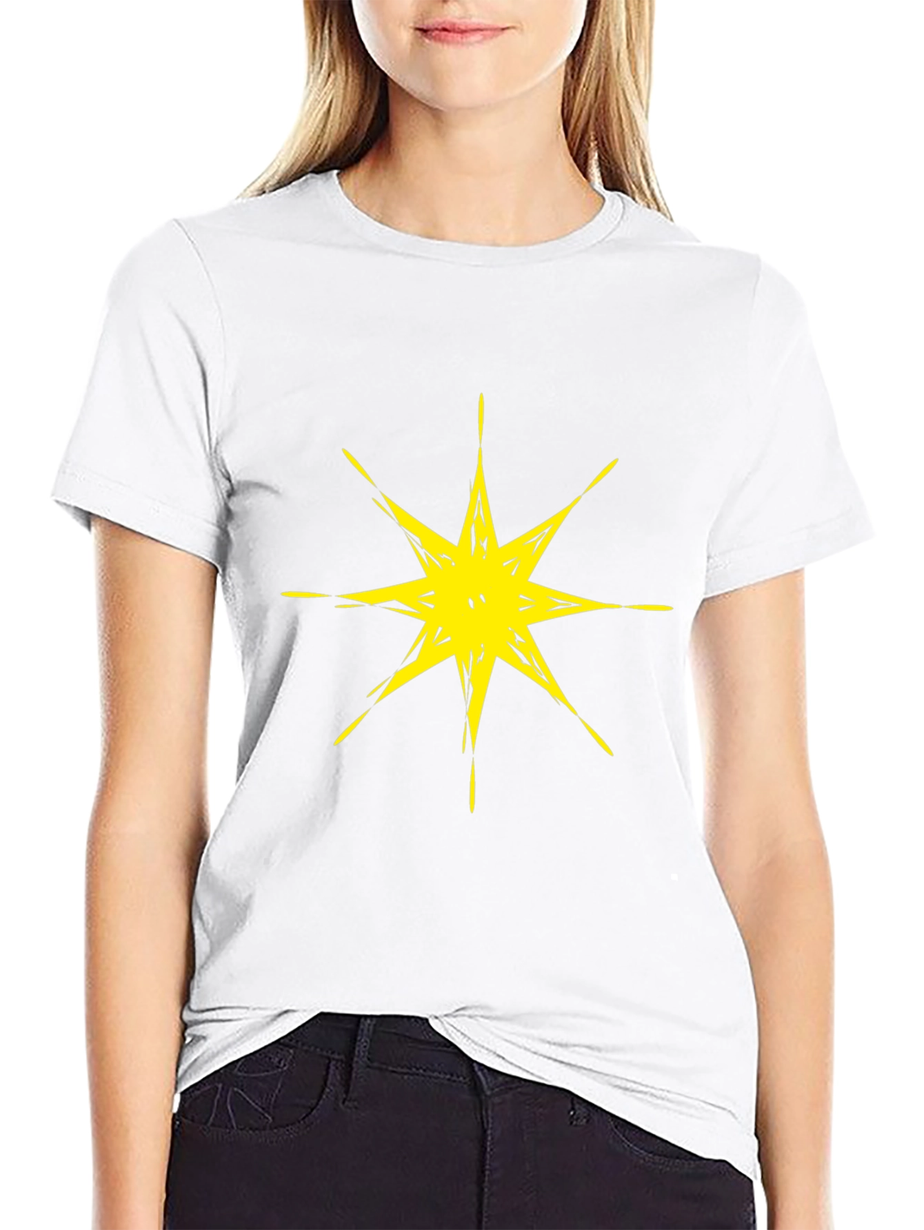 Abstract Star Graphic Black T-Shirt