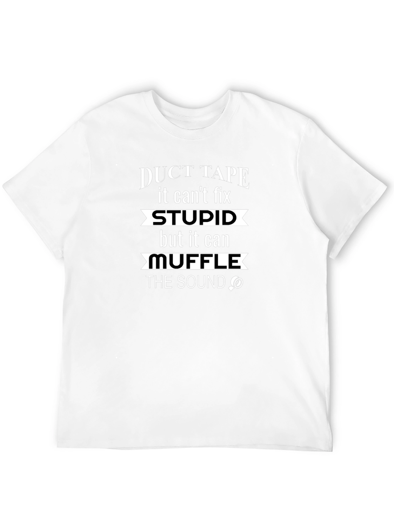 Funny Duct Tape Fix Stupid Mens Black T-Shirt