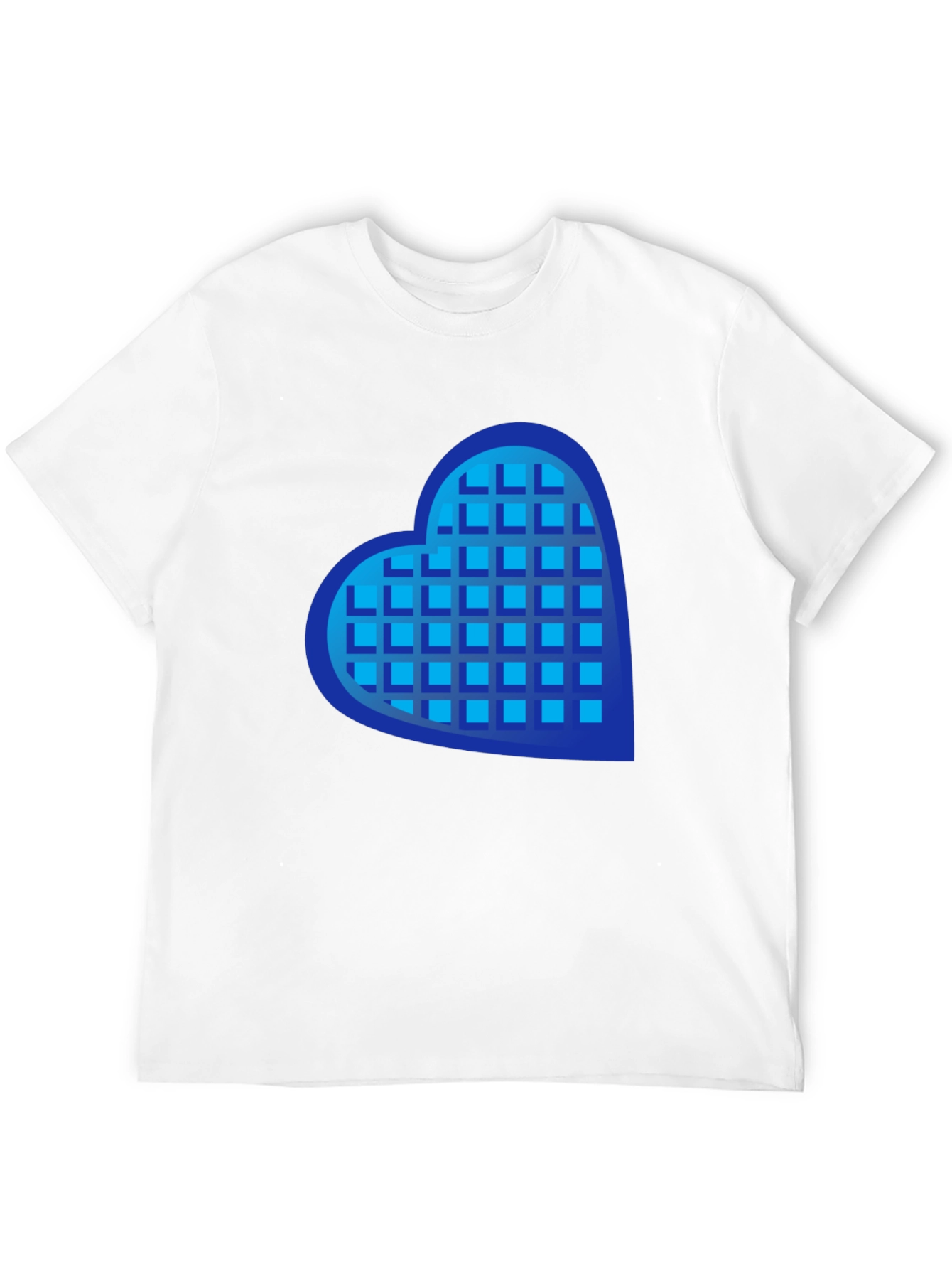Heart Waffle Graphic Tee - Casual Mens Shirt