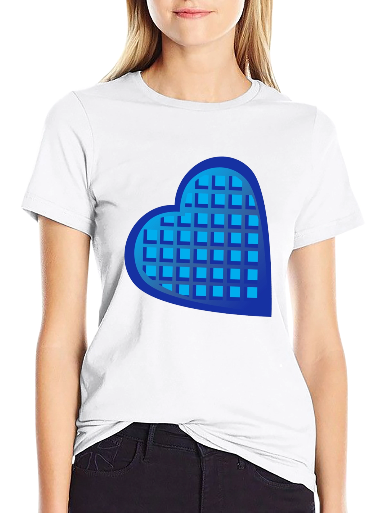 Heart Waffle Graphic Tee - Casual Mens Shirt