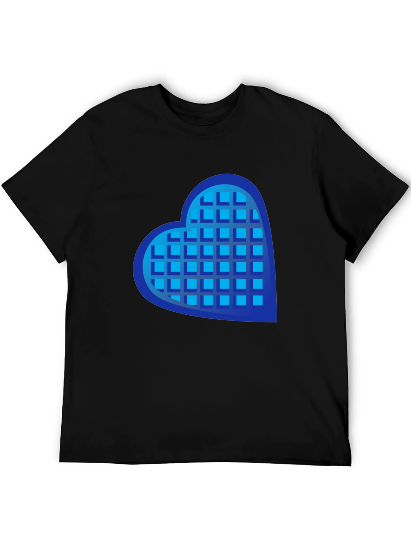 Heart Waffle Graphic Tee - Casual Mens Shirt