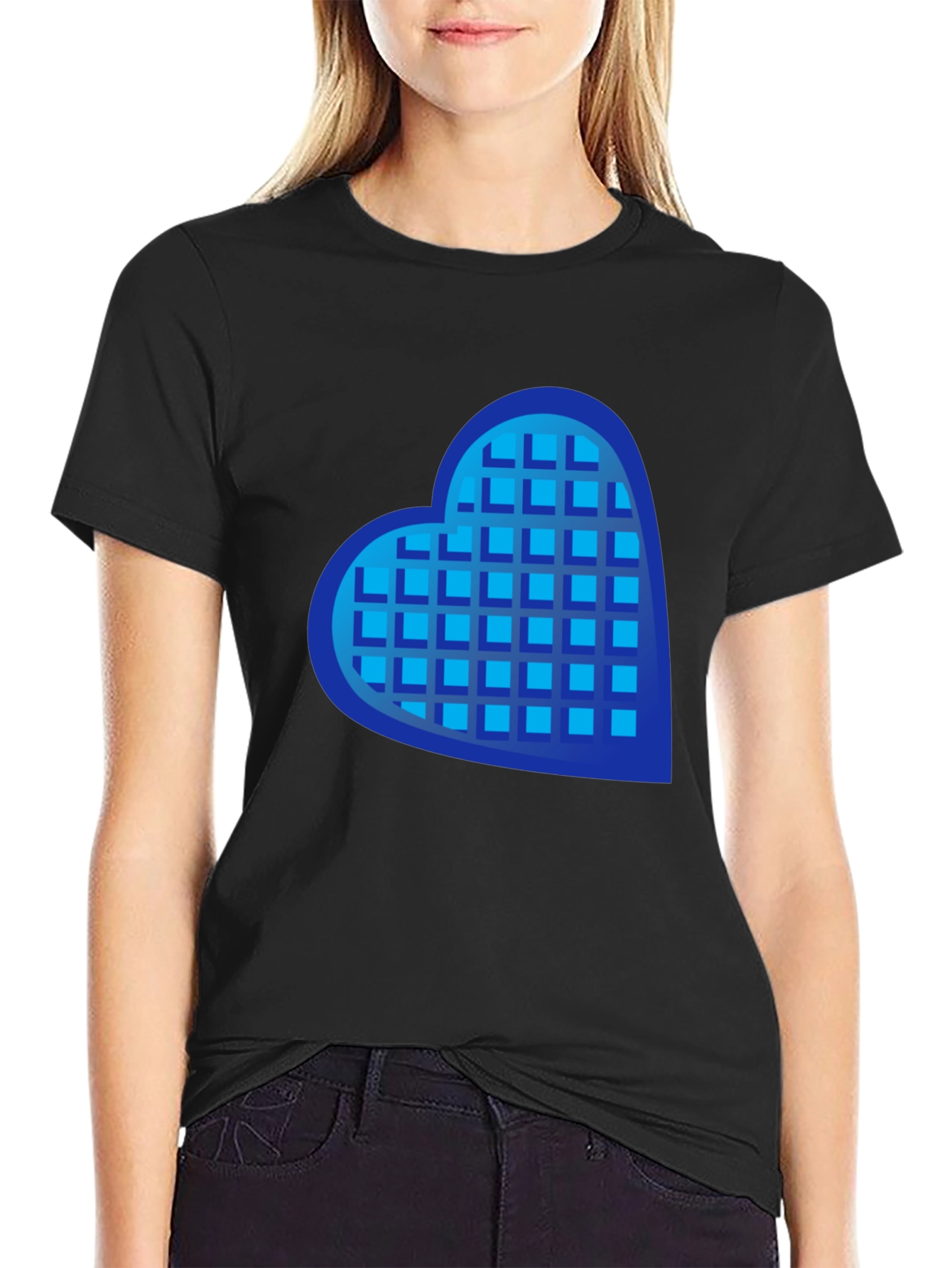 Heart Waffle Graphic Tee - Casual Mens Shirt