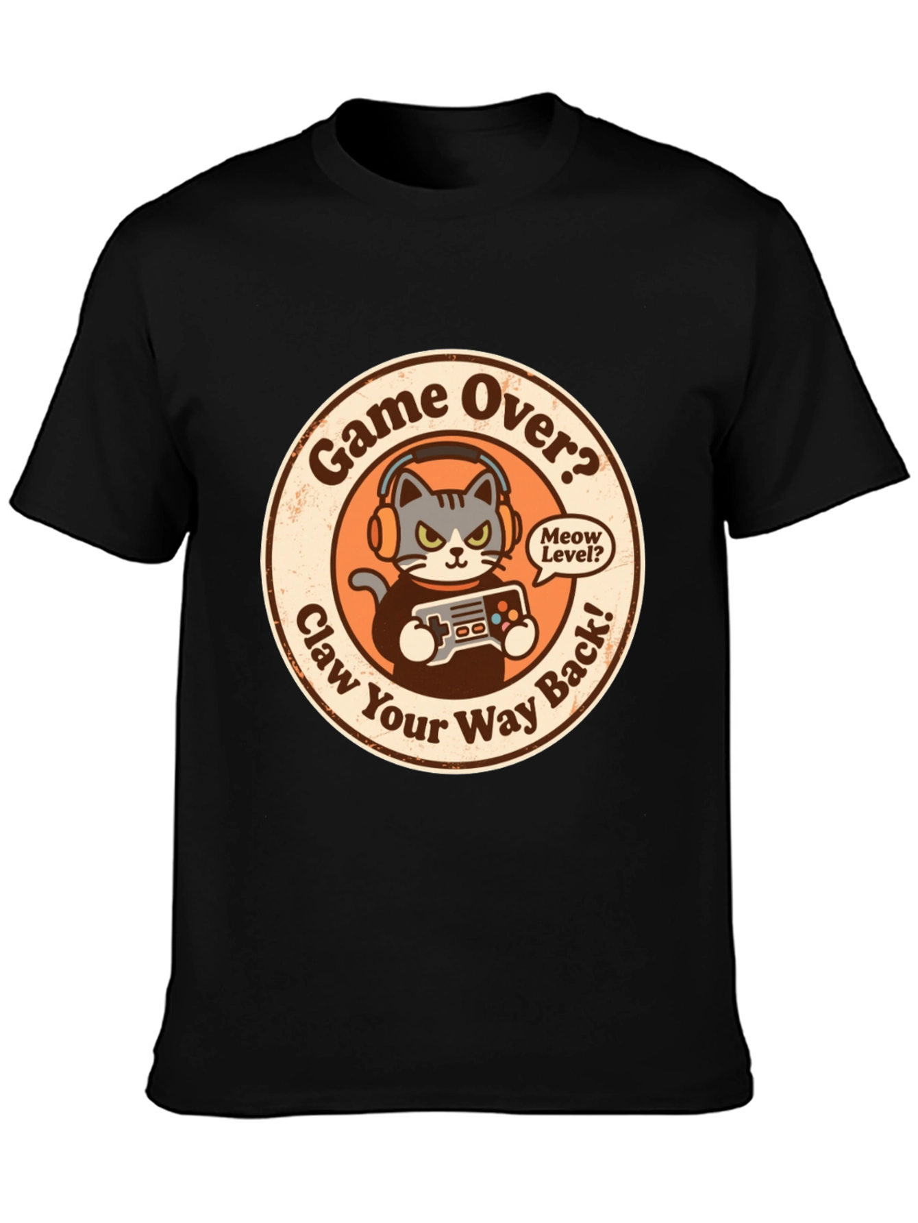 Game Over Cat Gamer T-Shirt
