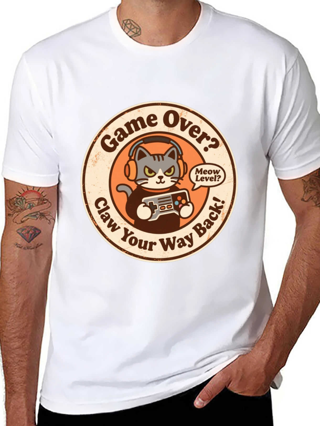Game Over Cat Gamer T-Shirt