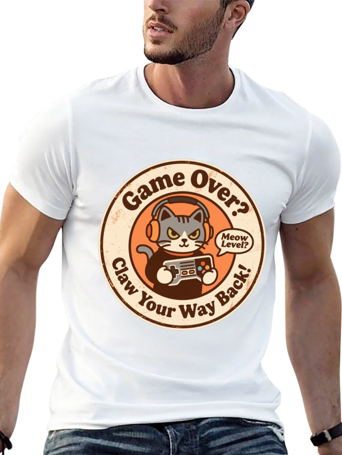 Game Over Cat Gamer T-Shirt