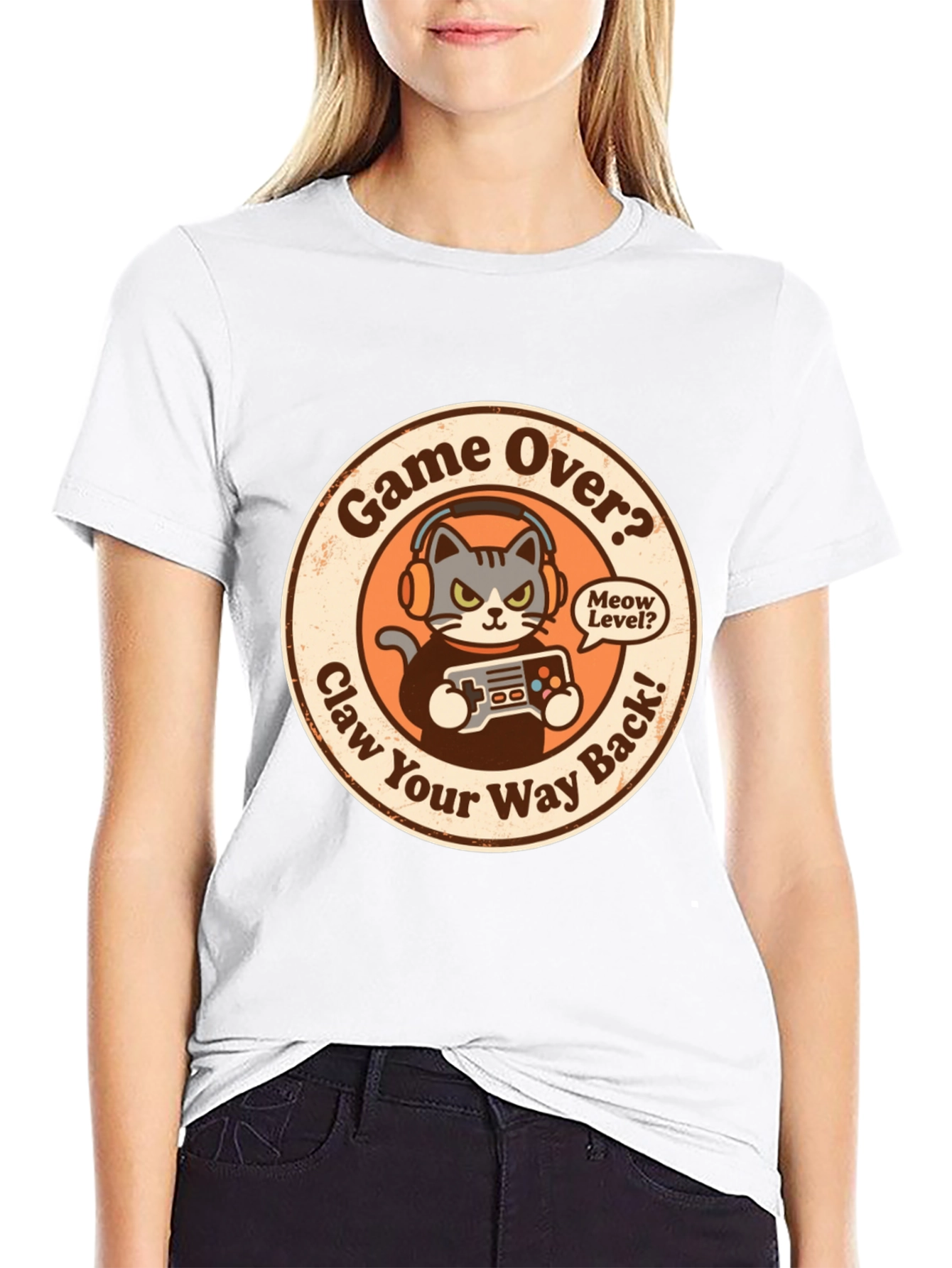 Game Over Cat Gamer T-Shirt