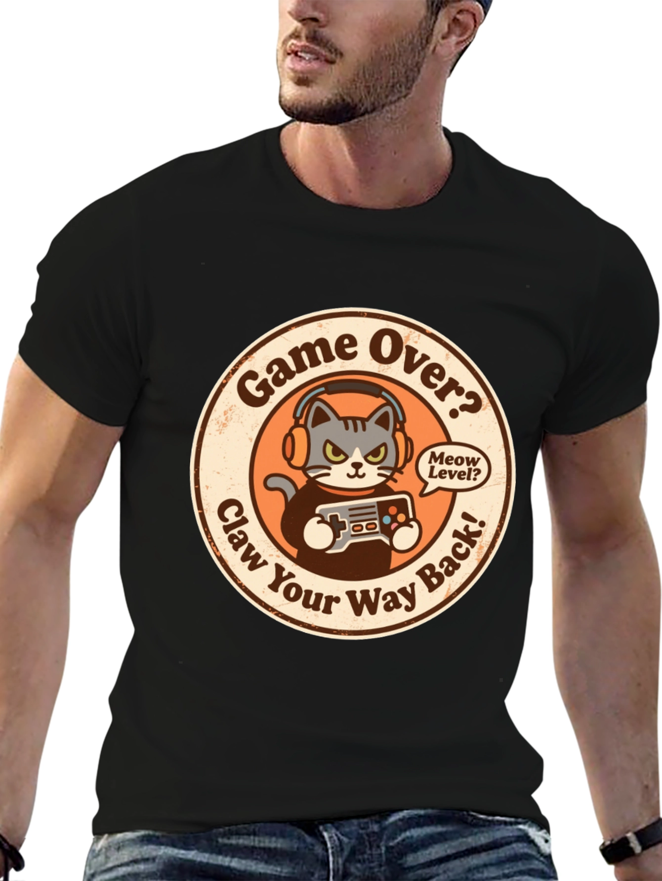 Game Over Cat Gamer T-Shirt