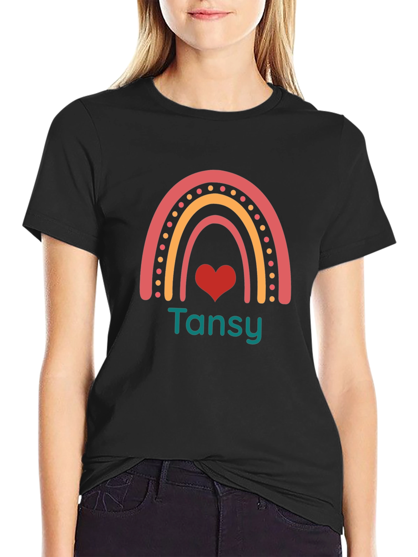Rainbow Heart Name T-Shirt