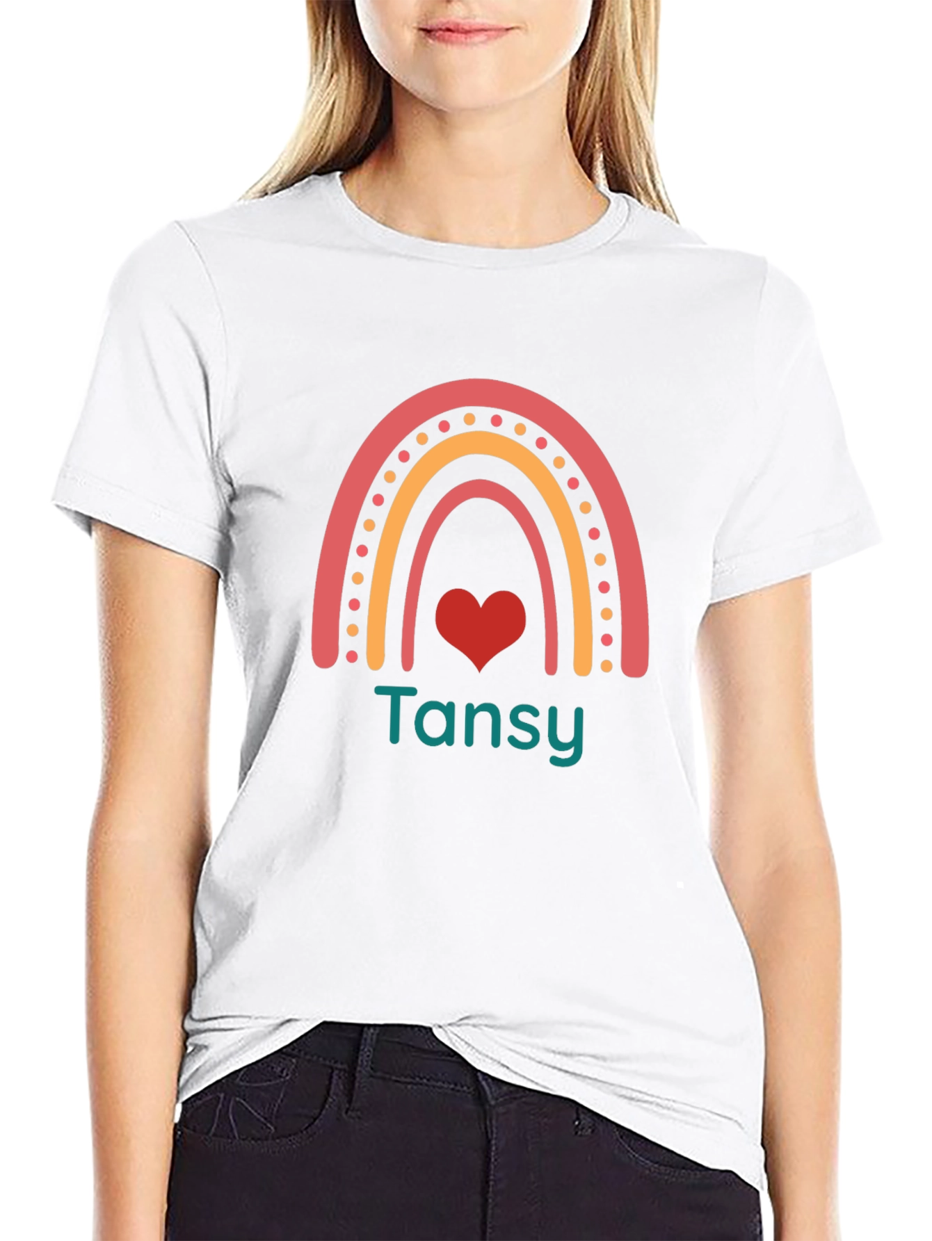 Rainbow Heart Name T-Shirt