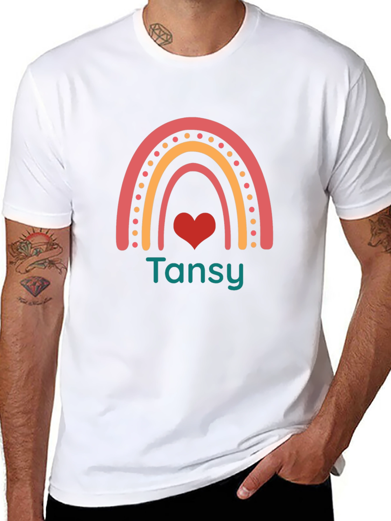 Rainbow Heart Name T-Shirt