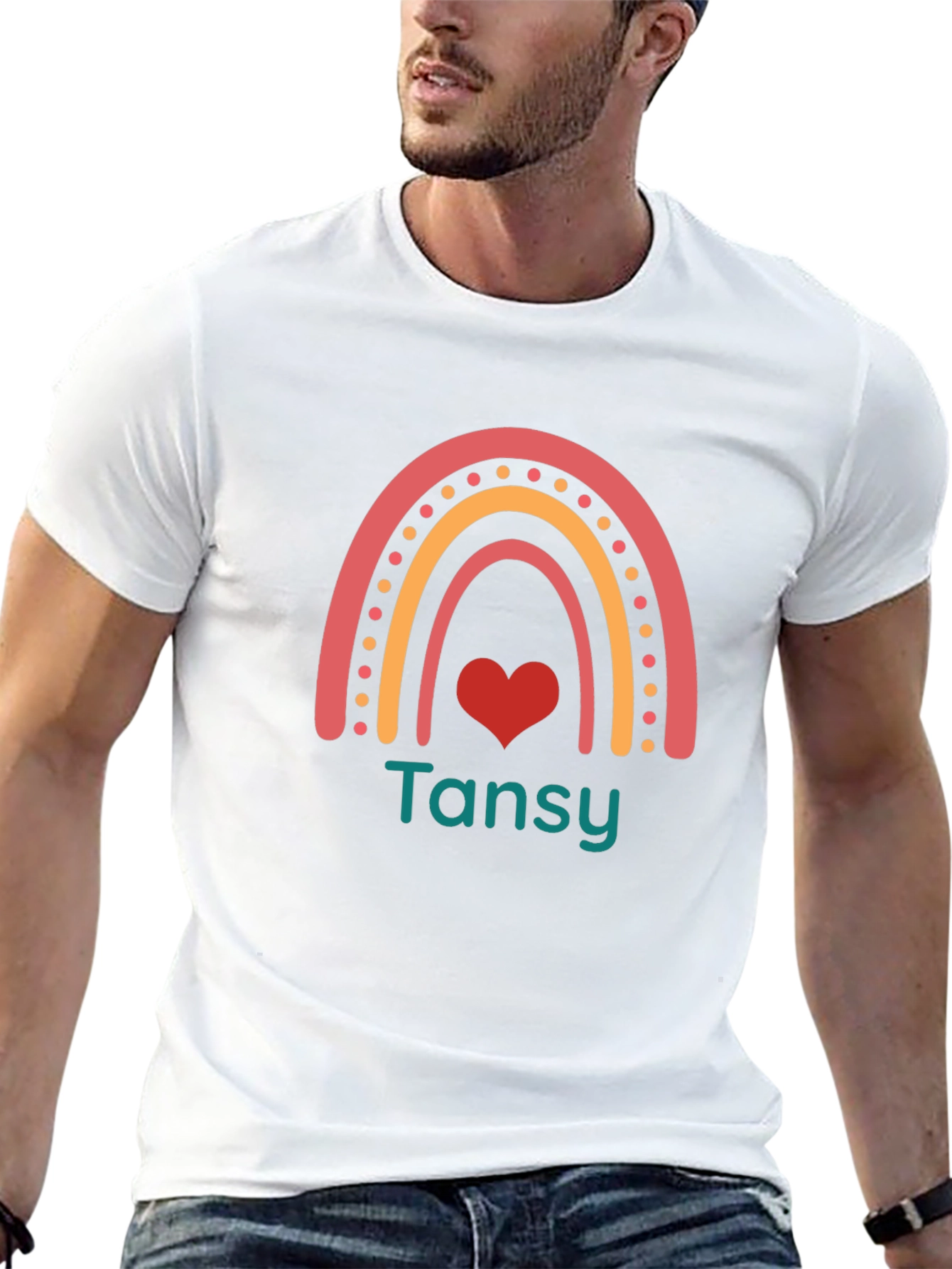 Rainbow Heart Name T-Shirt