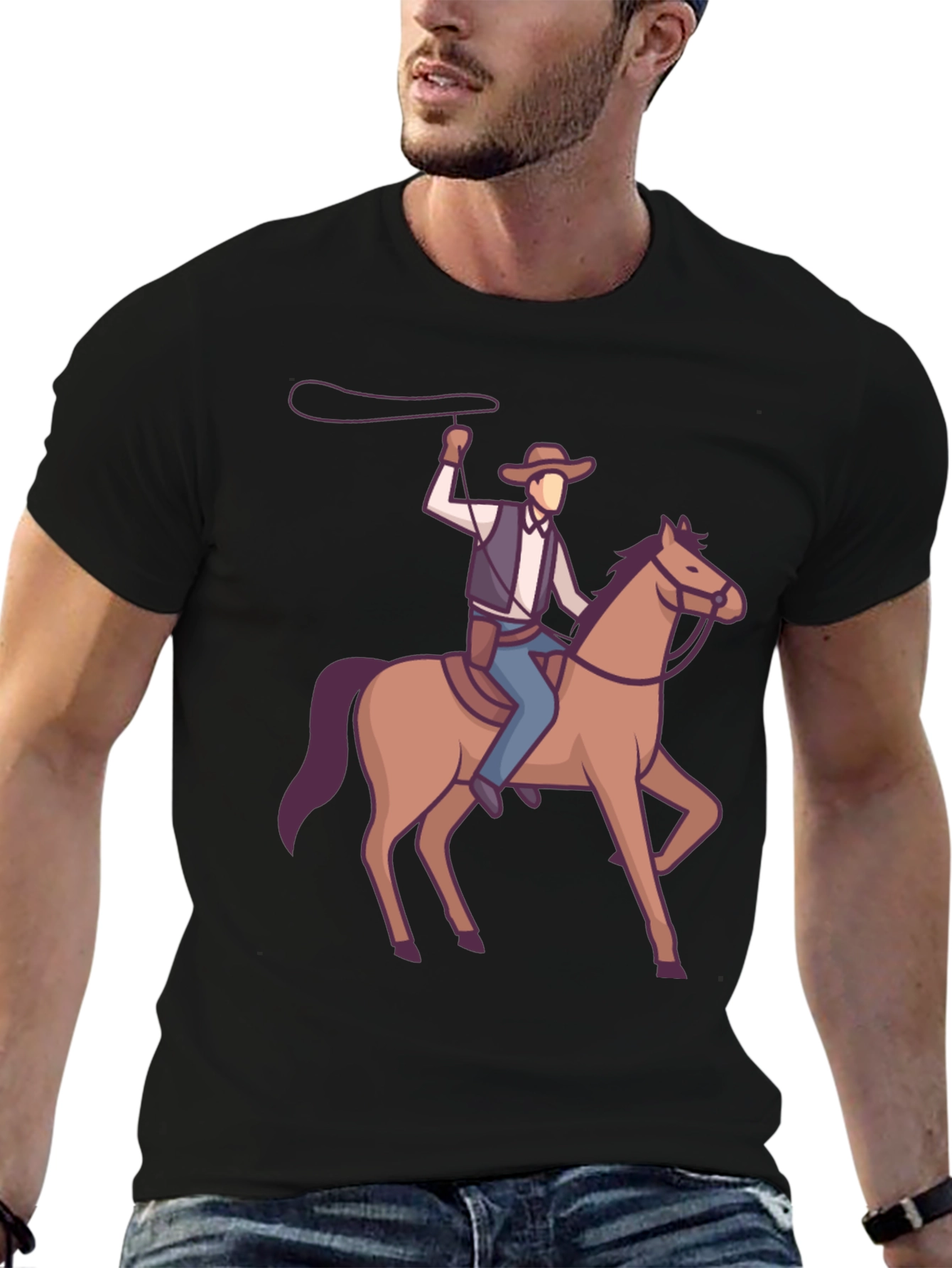 Cowboy on Horseback Graphic T-Shirt