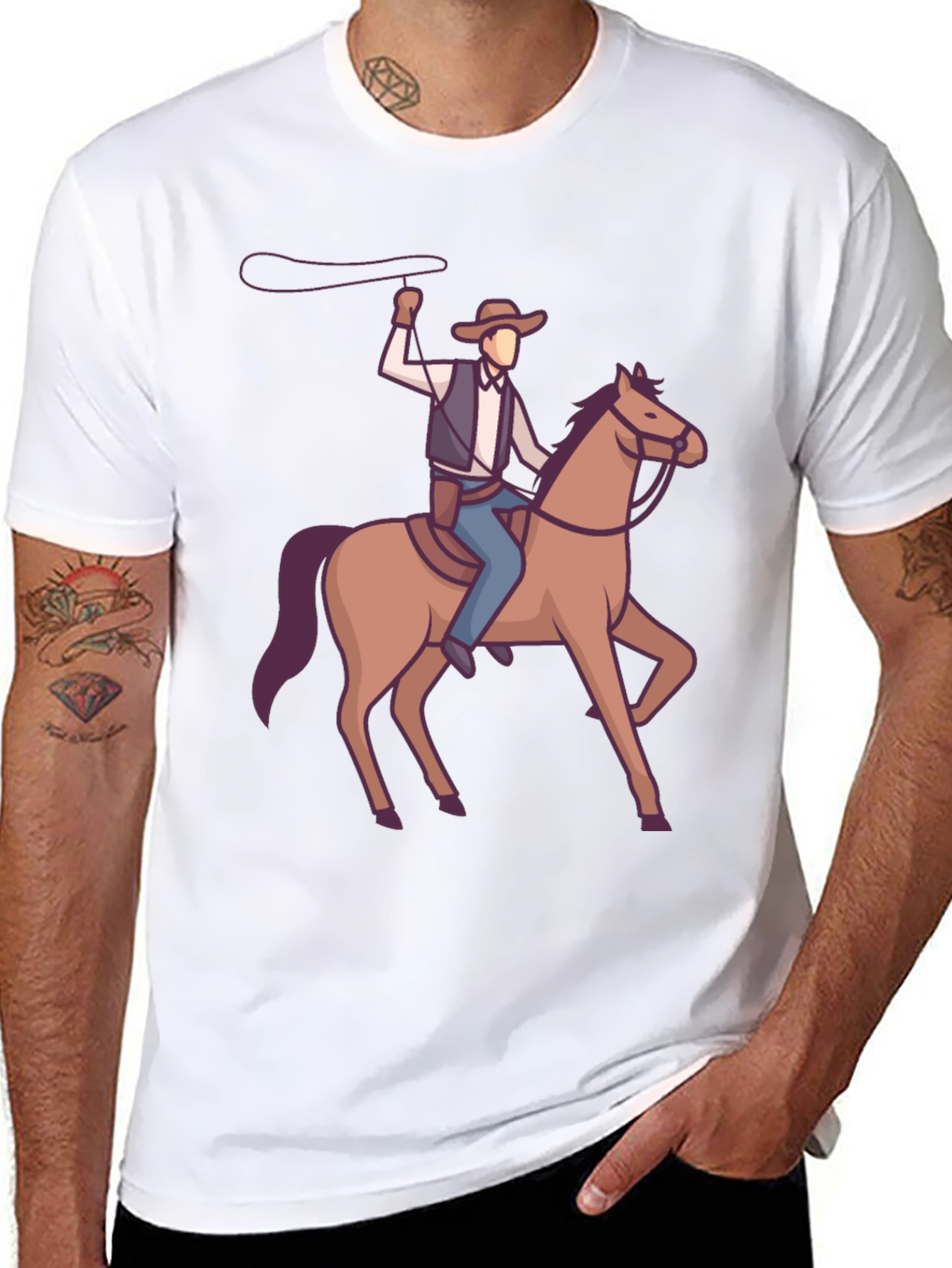 Cowboy on Horseback Graphic T-Shirt