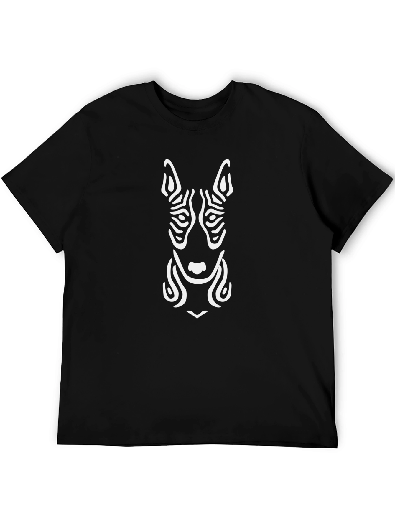 Stylish Zebra Dog Graphic Black T-Shirt