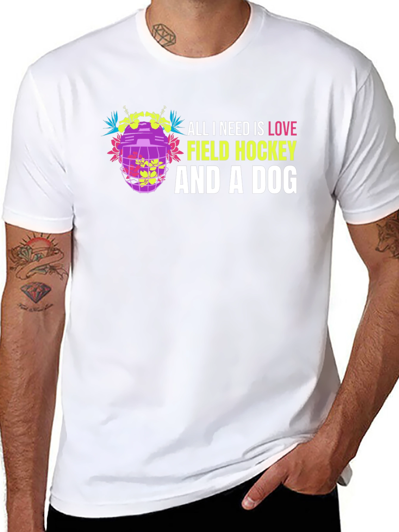 Field Hockey Dog Lover Graphic Tee