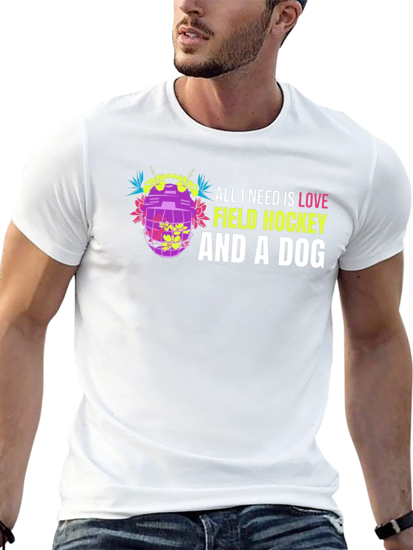 Field Hockey Dog Lover Graphic Tee