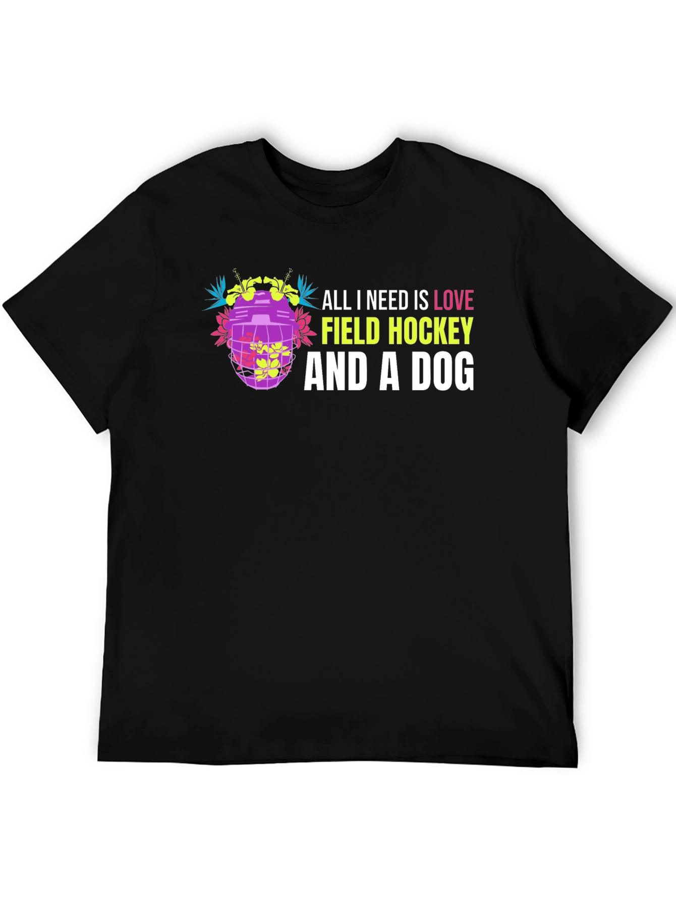 Field Hockey Dog Lover Graphic Tee