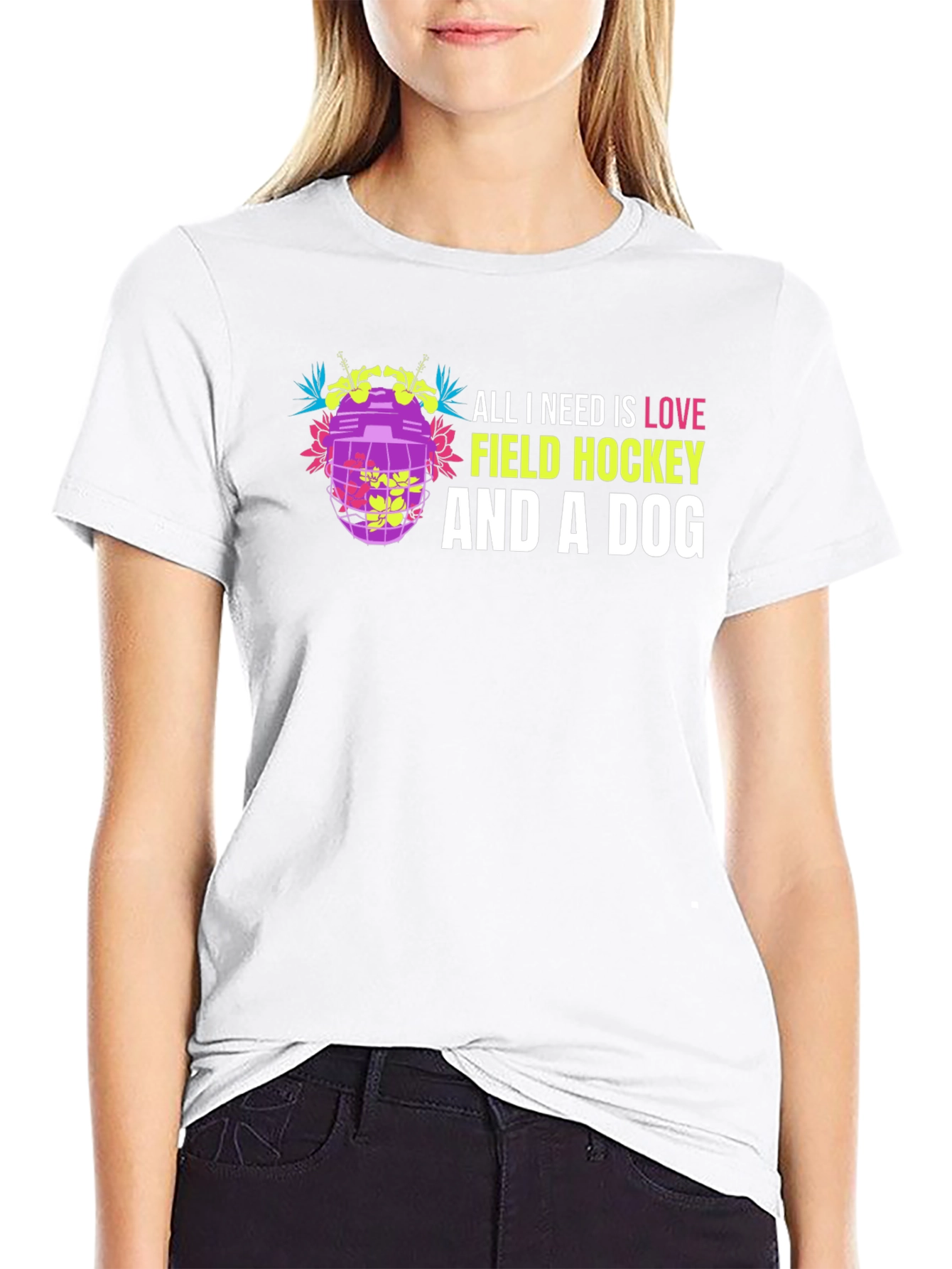 Field Hockey Dog Lover Graphic Tee
