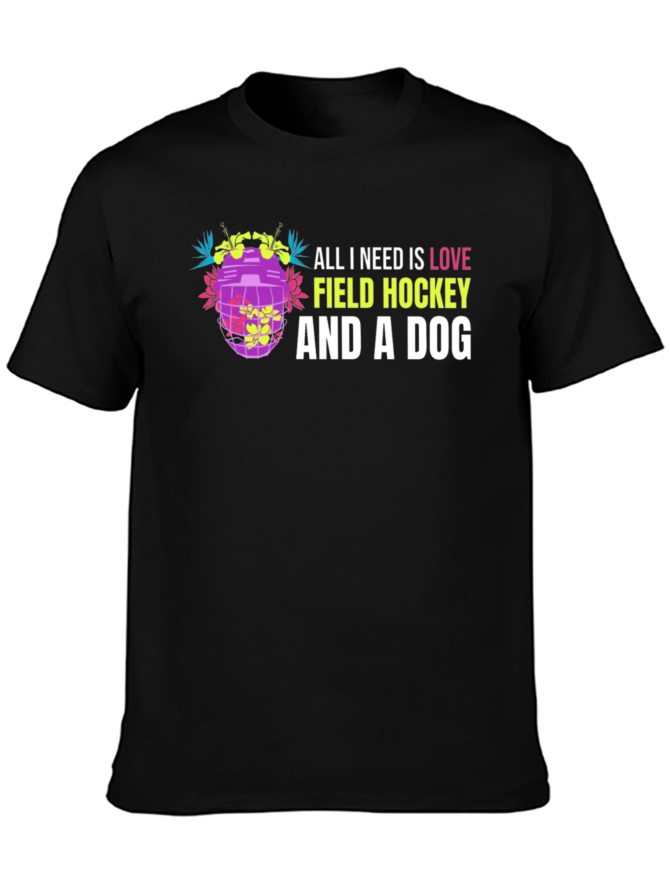 Field Hockey Dog Lover Graphic Tee