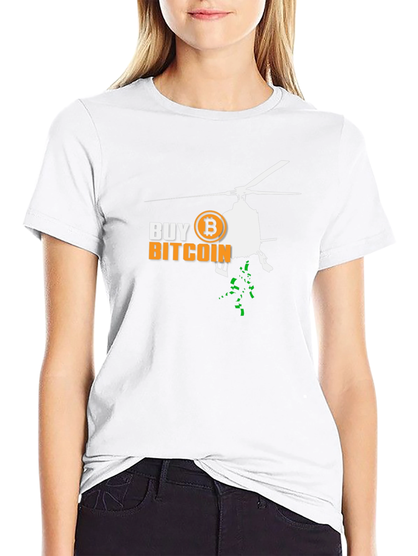 Buy Bitcoin Helicopter T-Shirt Crypto Black Tee