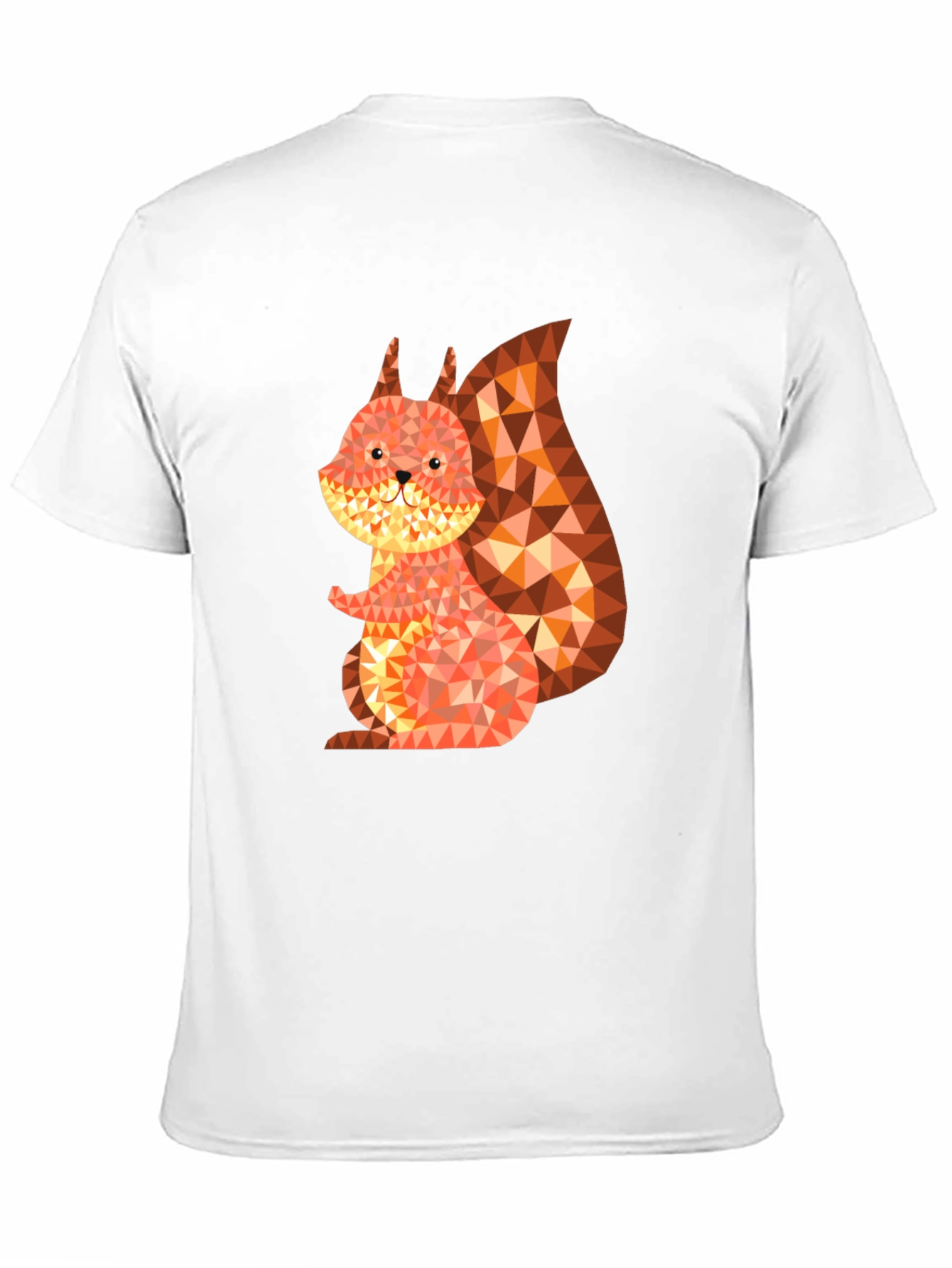 Geometric Squirrel Graphic Tee - Black