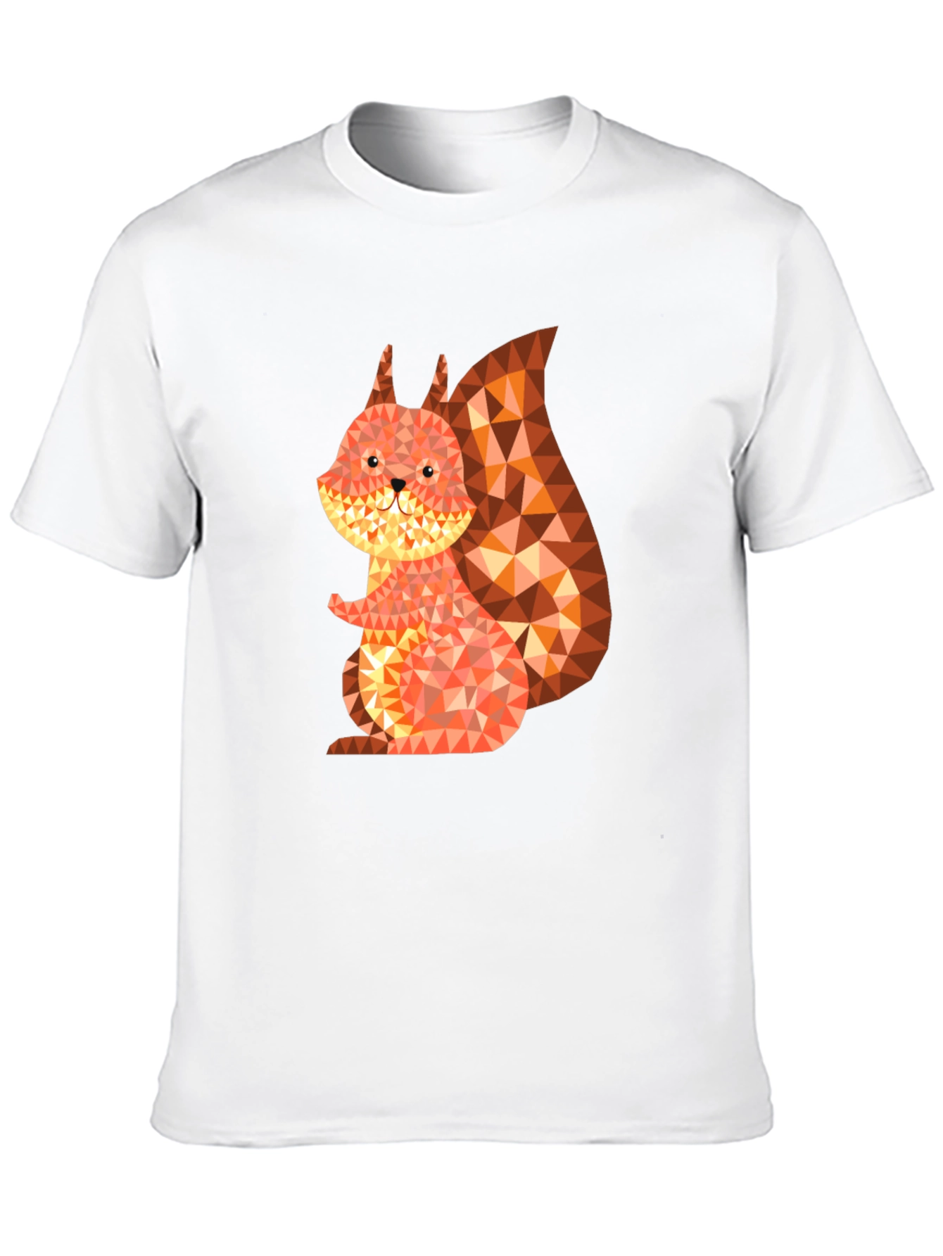 Geometric Squirrel Graphic Tee - Black