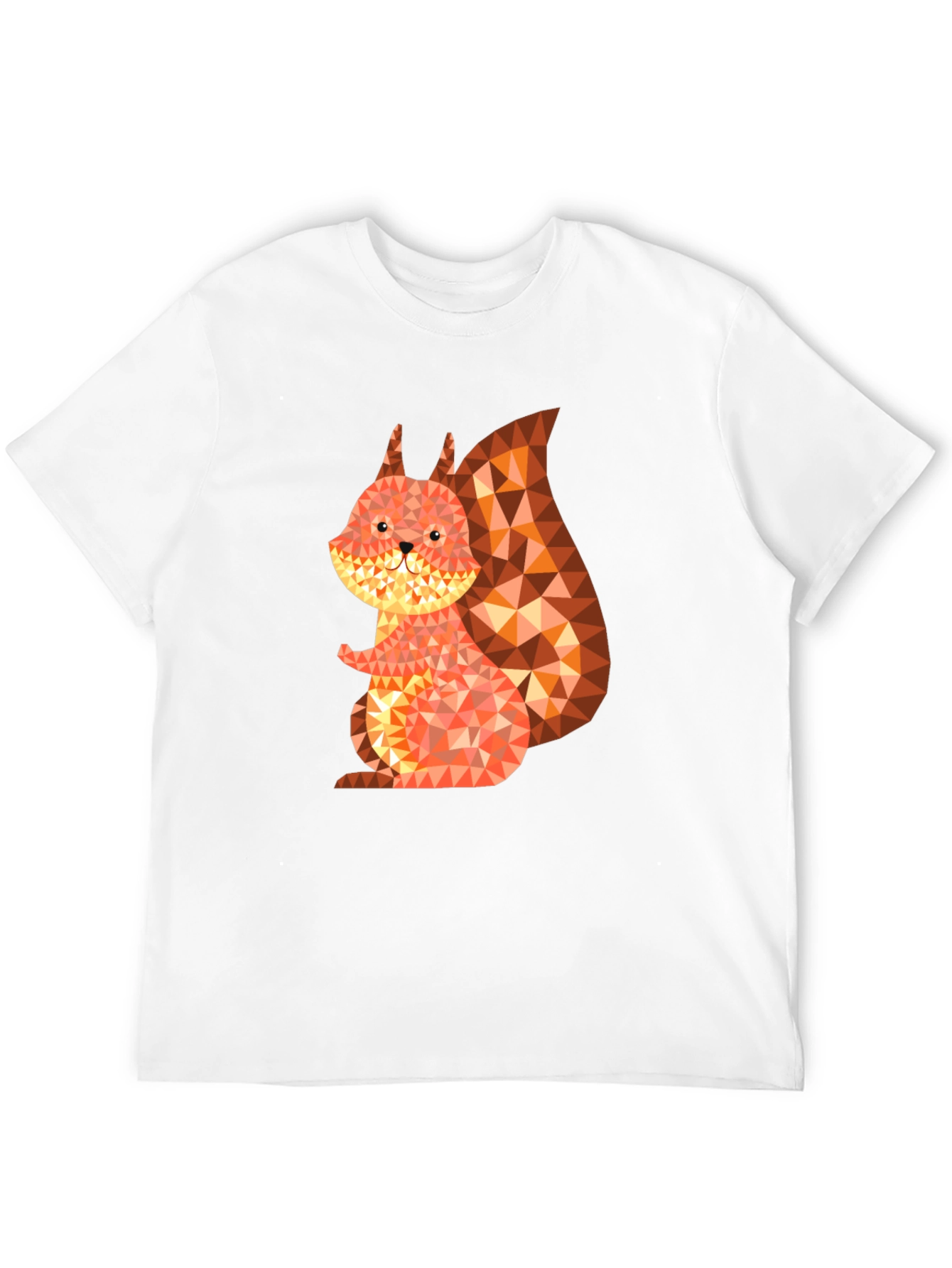 Geometric Squirrel Graphic Tee - Black