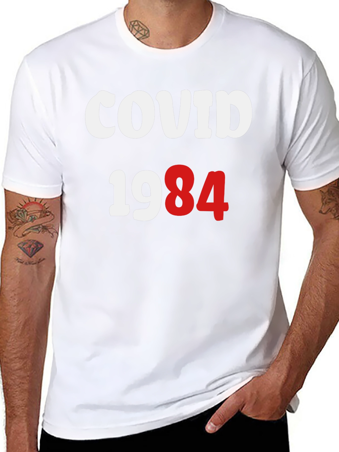 COVID 1984 T-Shirt Bold Statement Tee Classic Fit