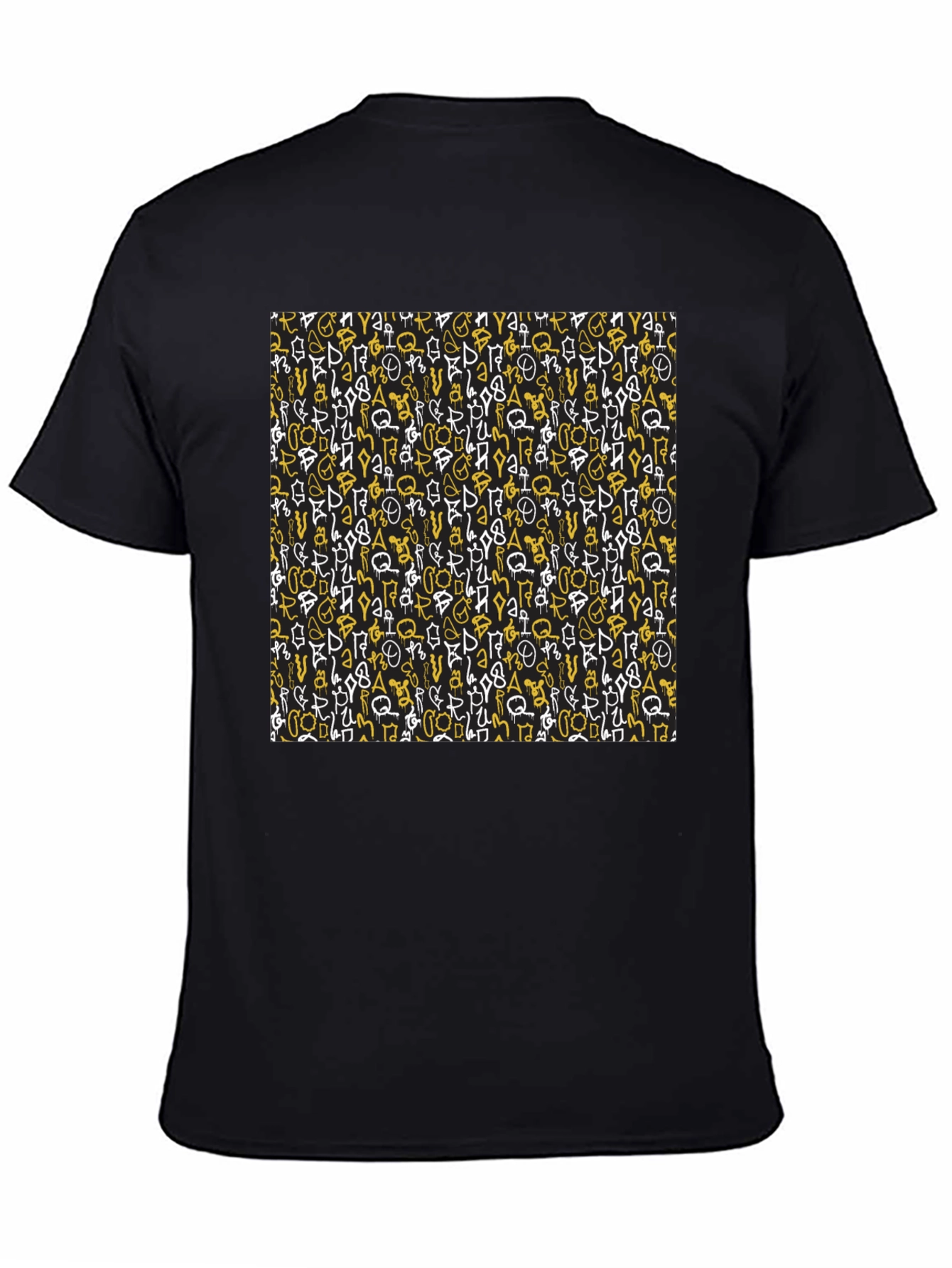 Abstract Graffiti Print Black T-Shirt