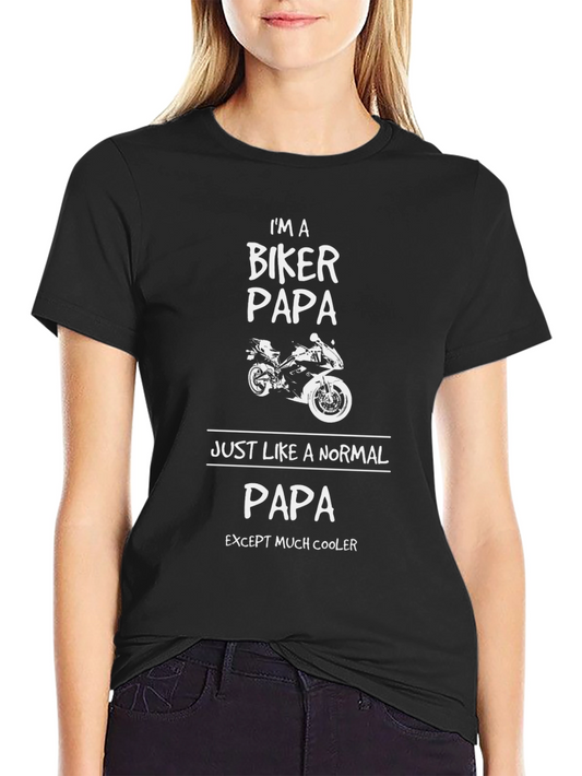 Biker Papa T-Shirt - Cool Dad Gift