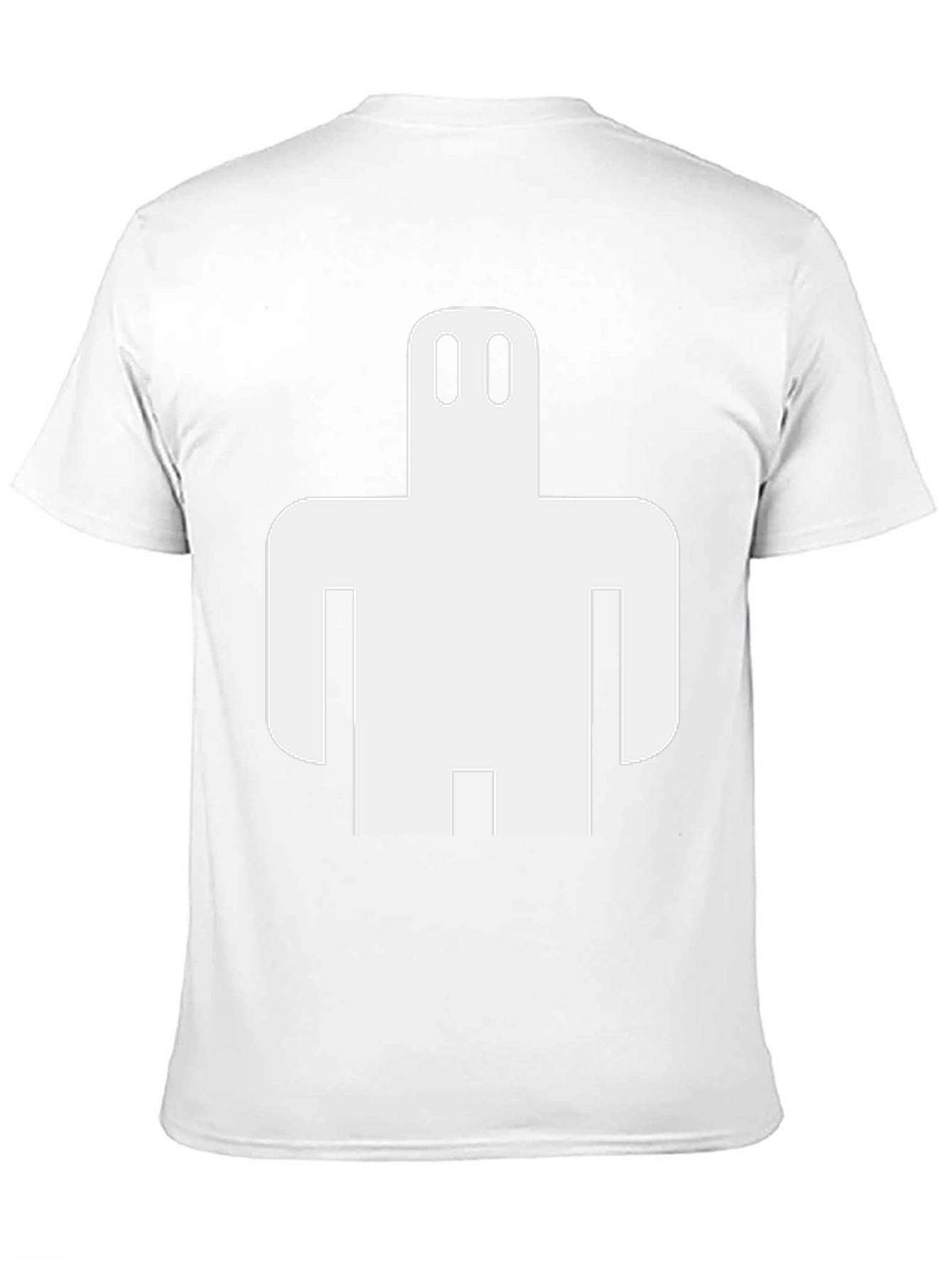 Abstract White Figure Graphic Black T-Shirt
