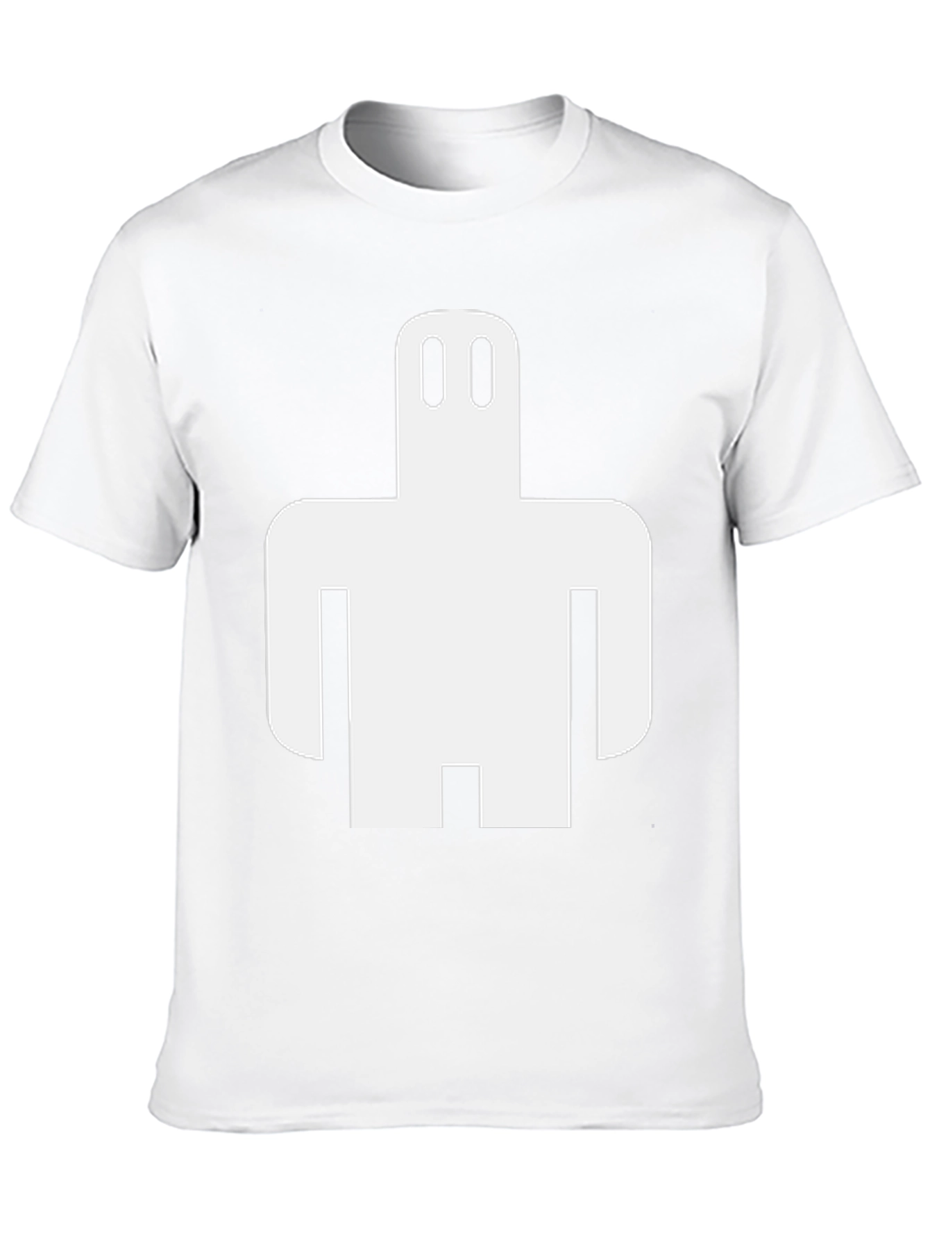 Abstract White Figure Graphic Black T-Shirt