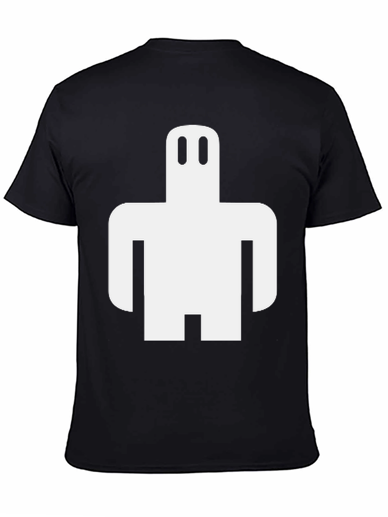 Abstract White Figure Graphic Black T-Shirt
