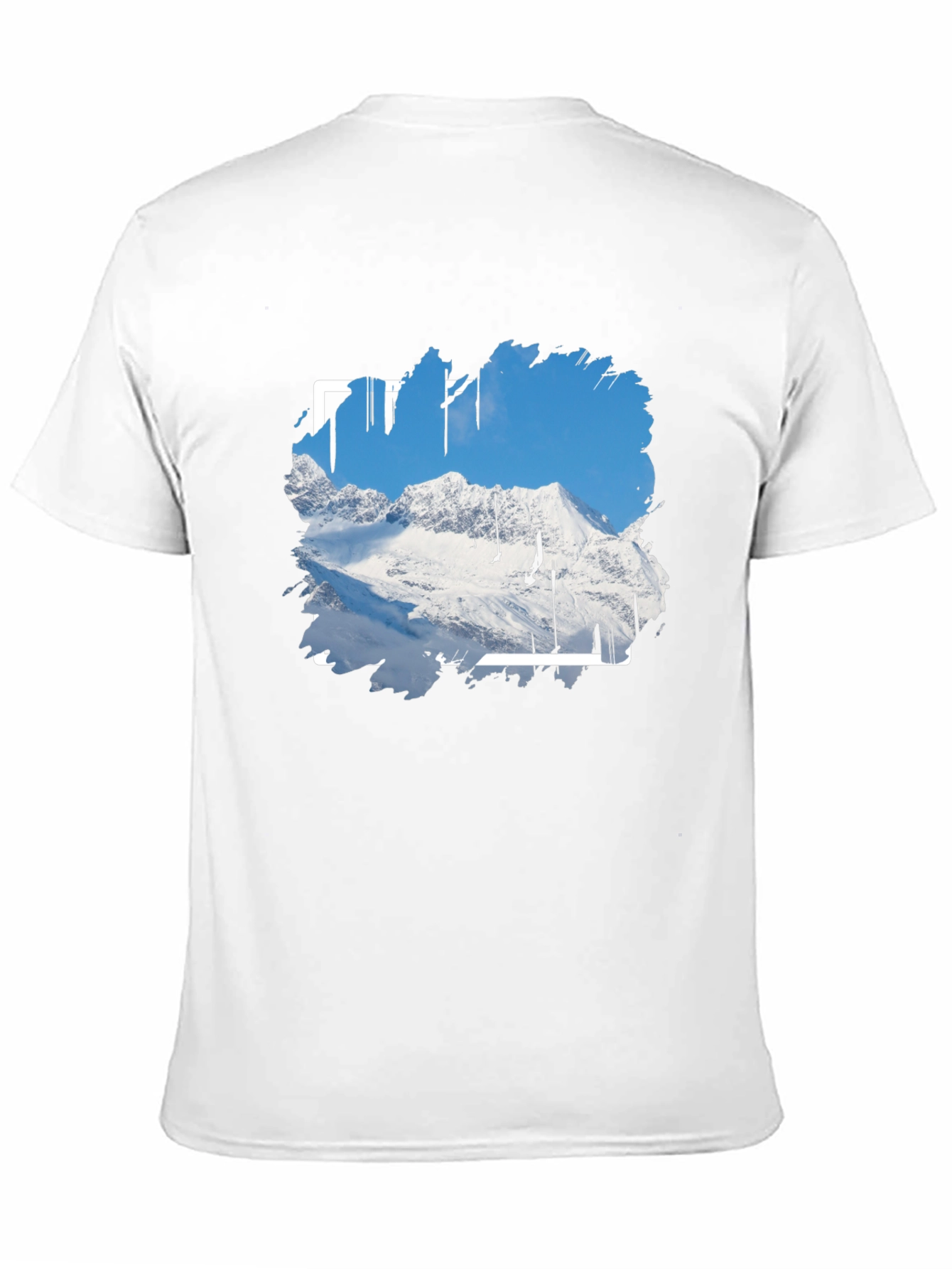 Mountain Scene Graphic Print Black T-Shirt