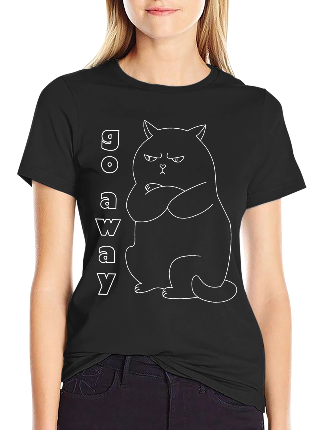 Go Away Grumpy Cat Graphic T-Shirt