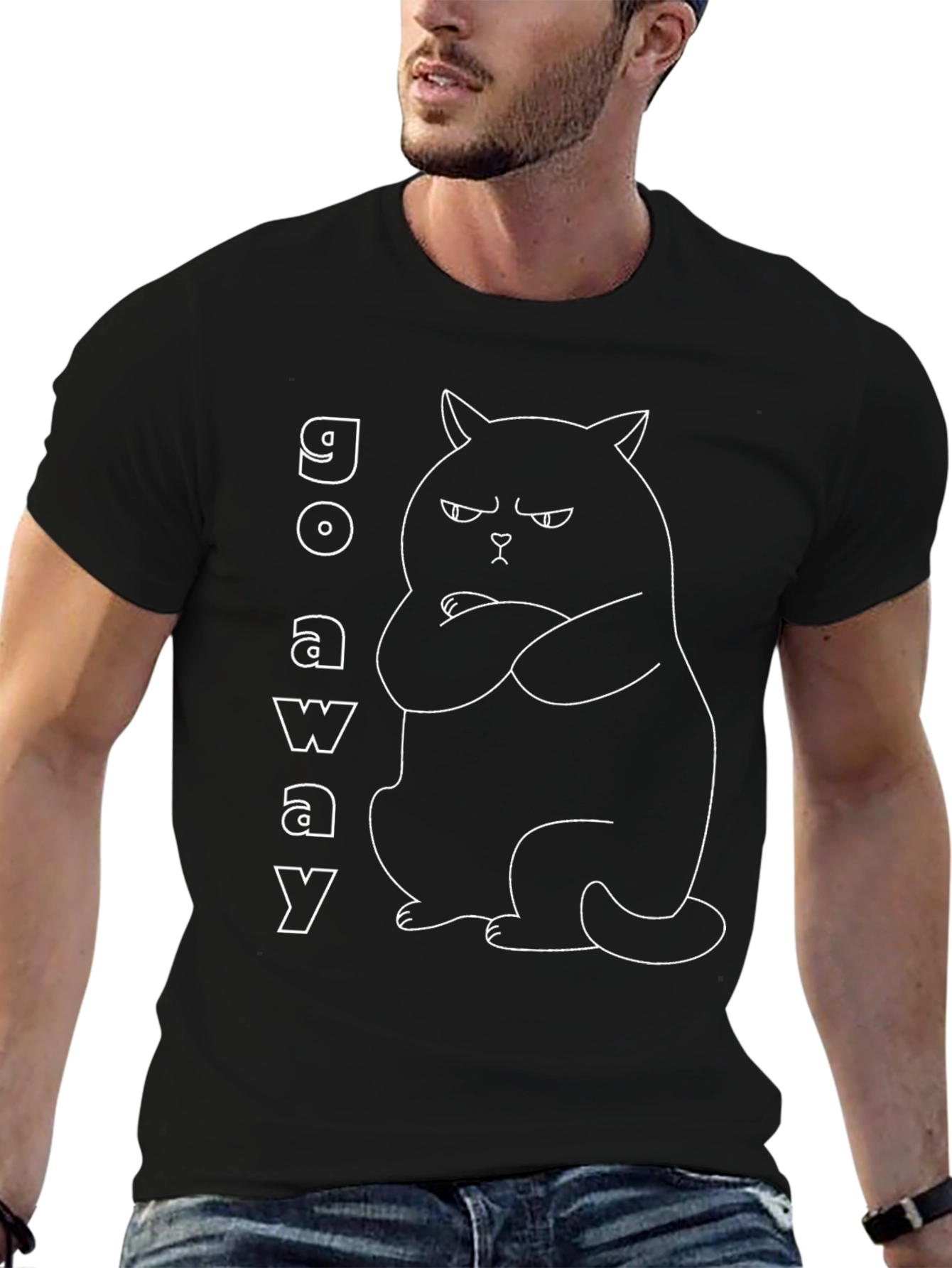 Go Away Grumpy Cat Graphic T-Shirt