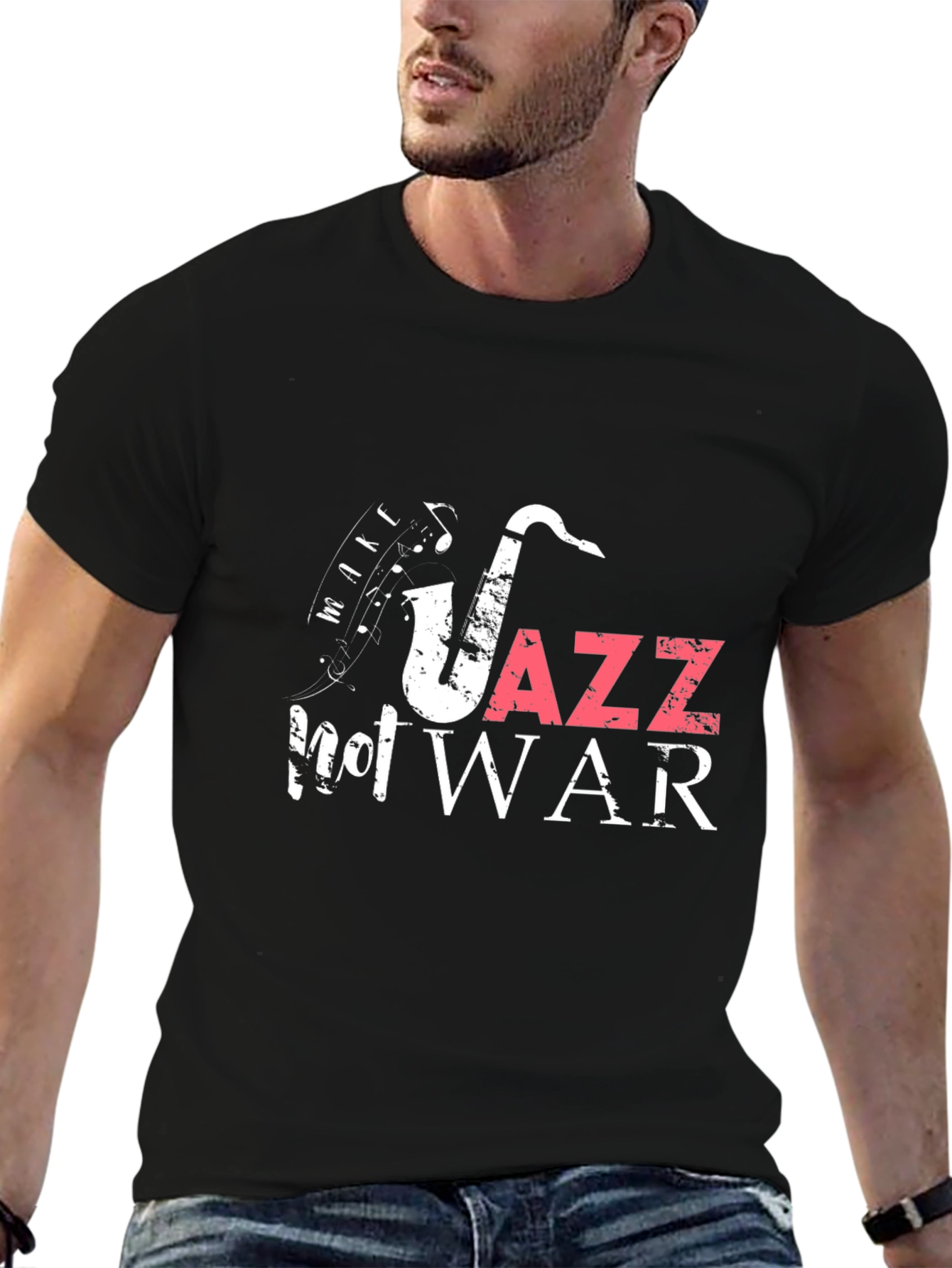 Jazz Not War Black Graphic Tee