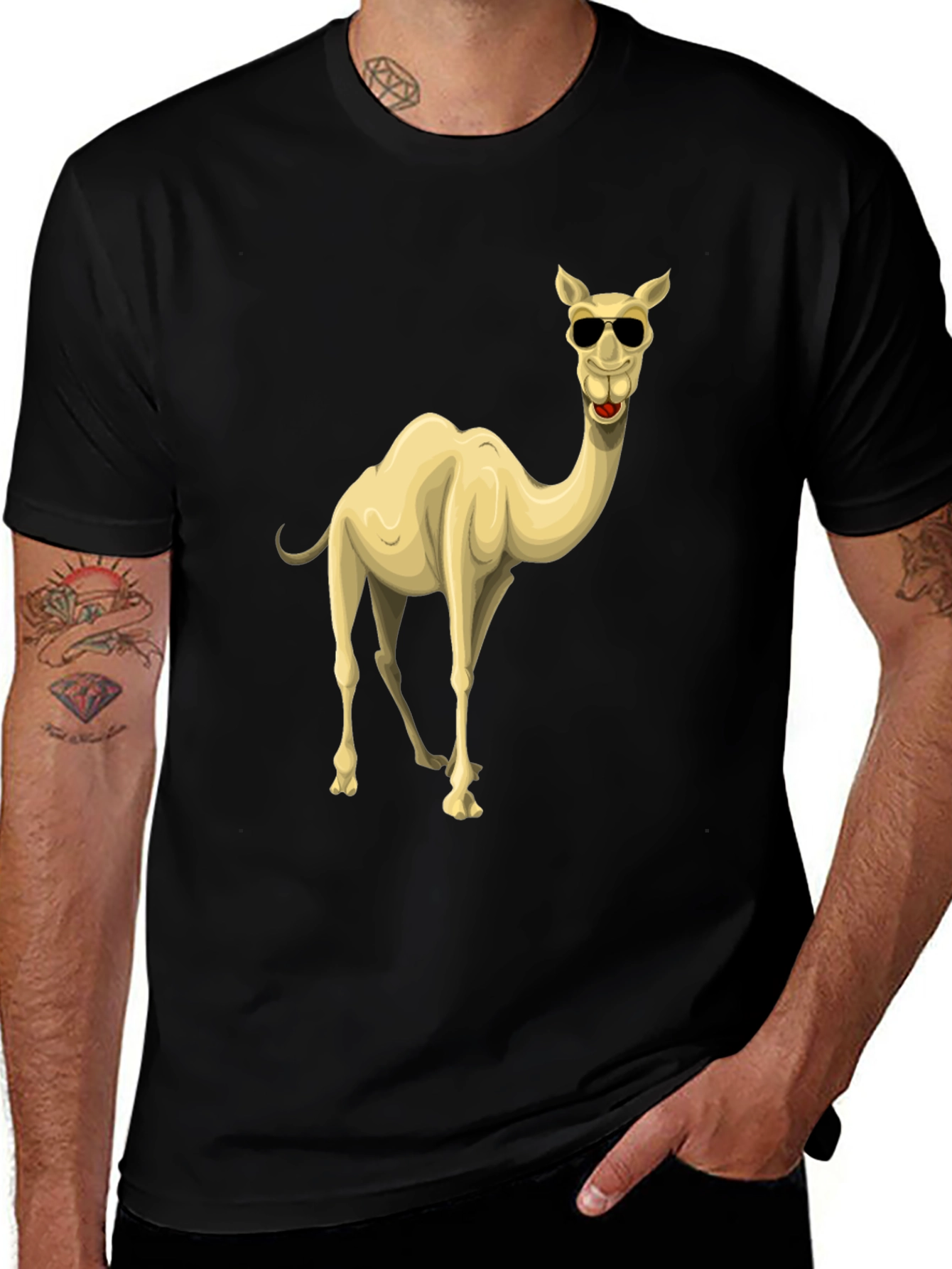 Cool Camel Black Graphic T-Shirt