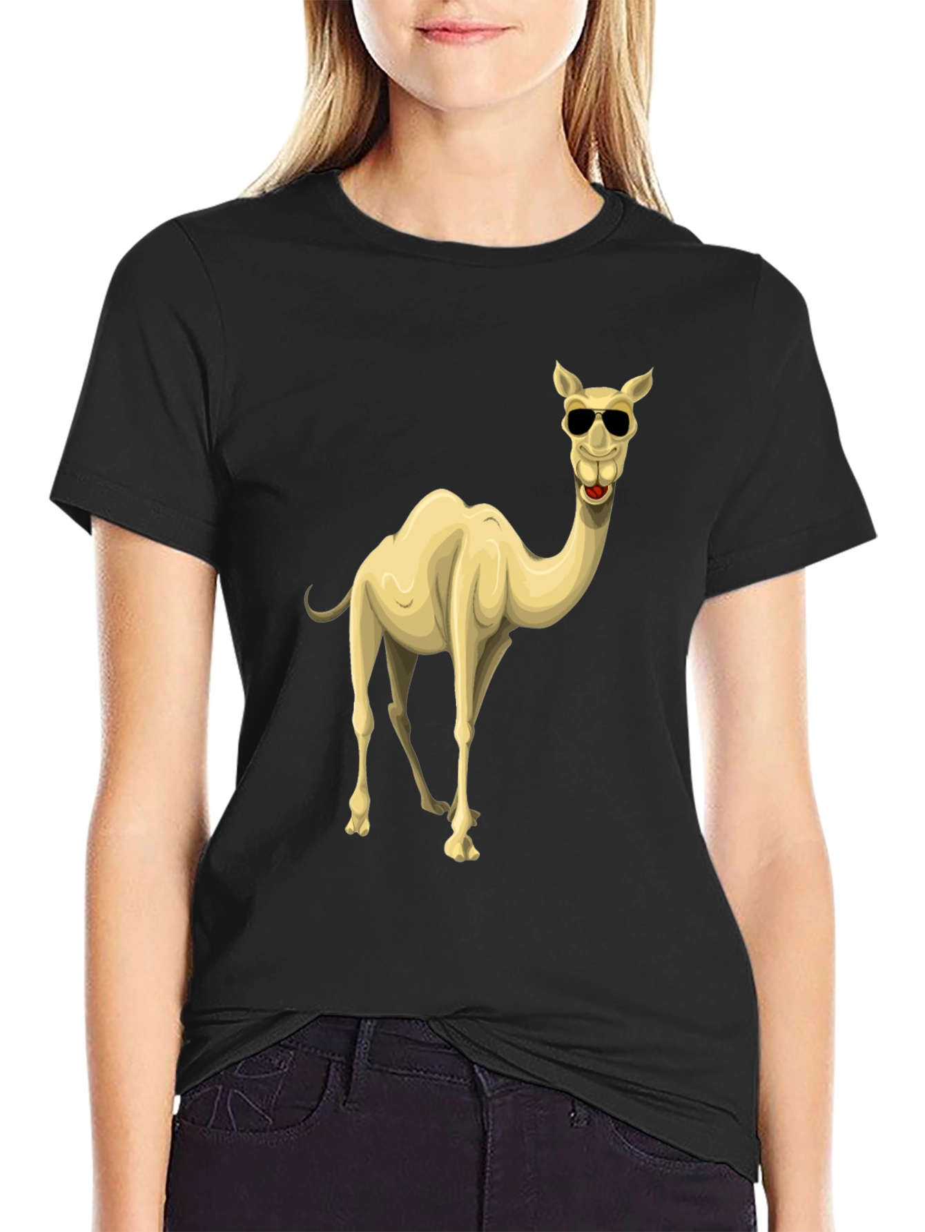 Cool Camel Black Graphic T-Shirt